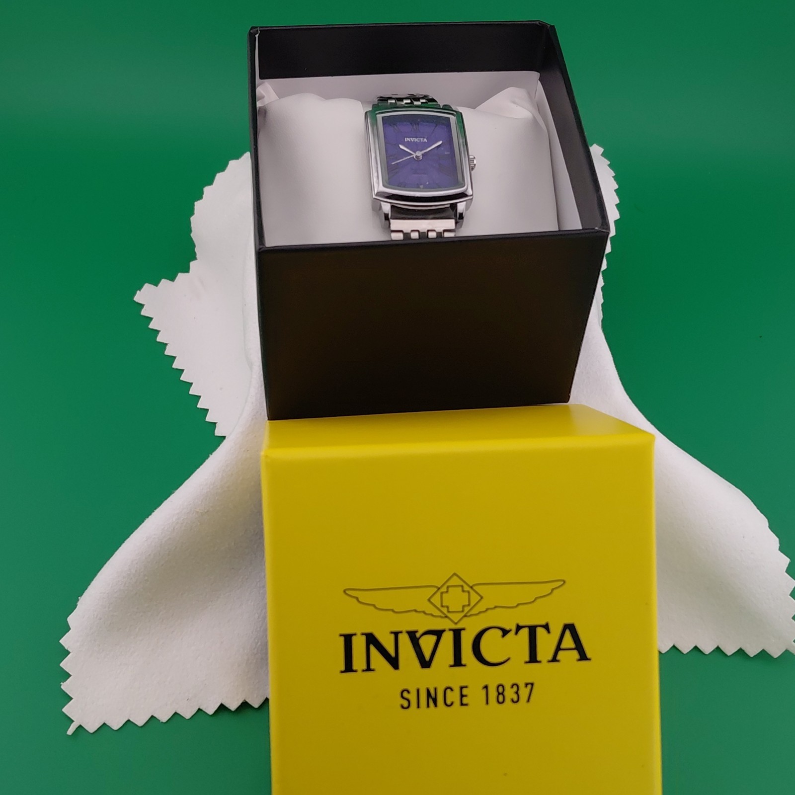 Invicta Men’s Specialty Blue Dial Rectangular Dress Watch Box & Tags 43151