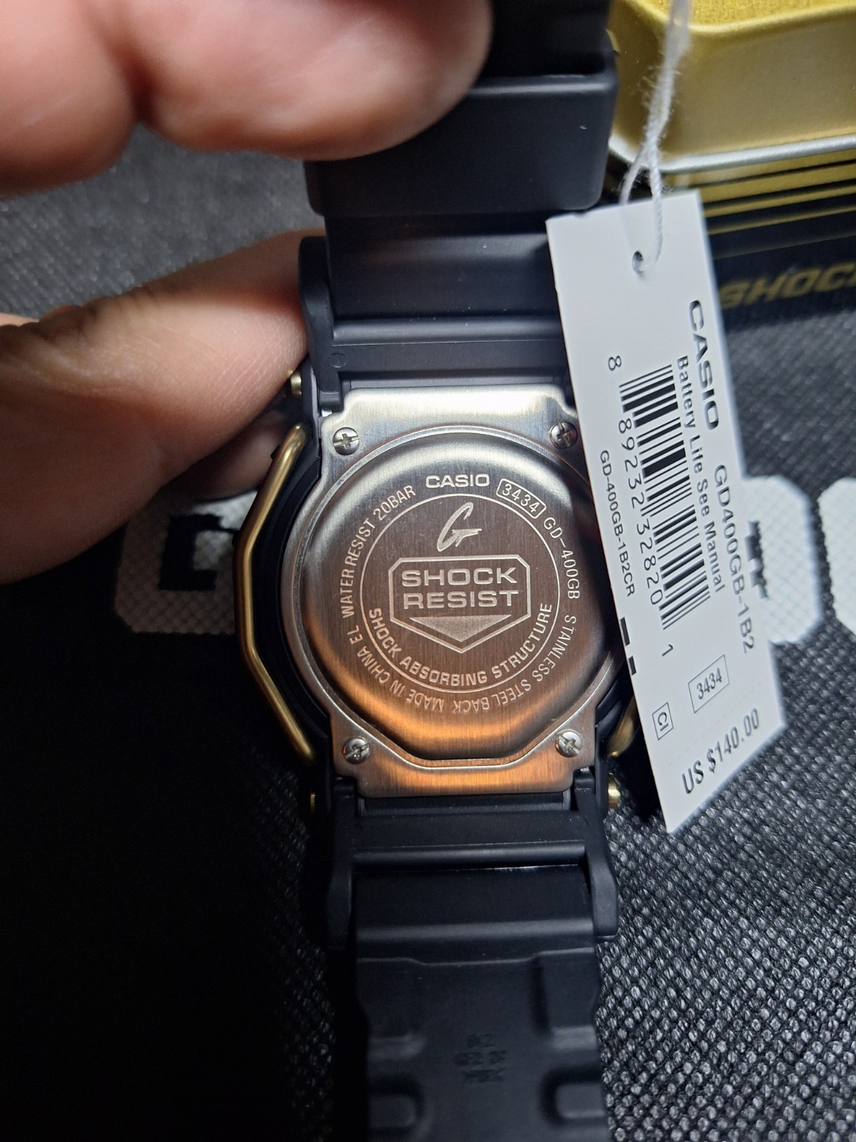 Casio G-SHOCK GD-400GB-1B2 Shock Resistant Digital 200m Black/Gold Box