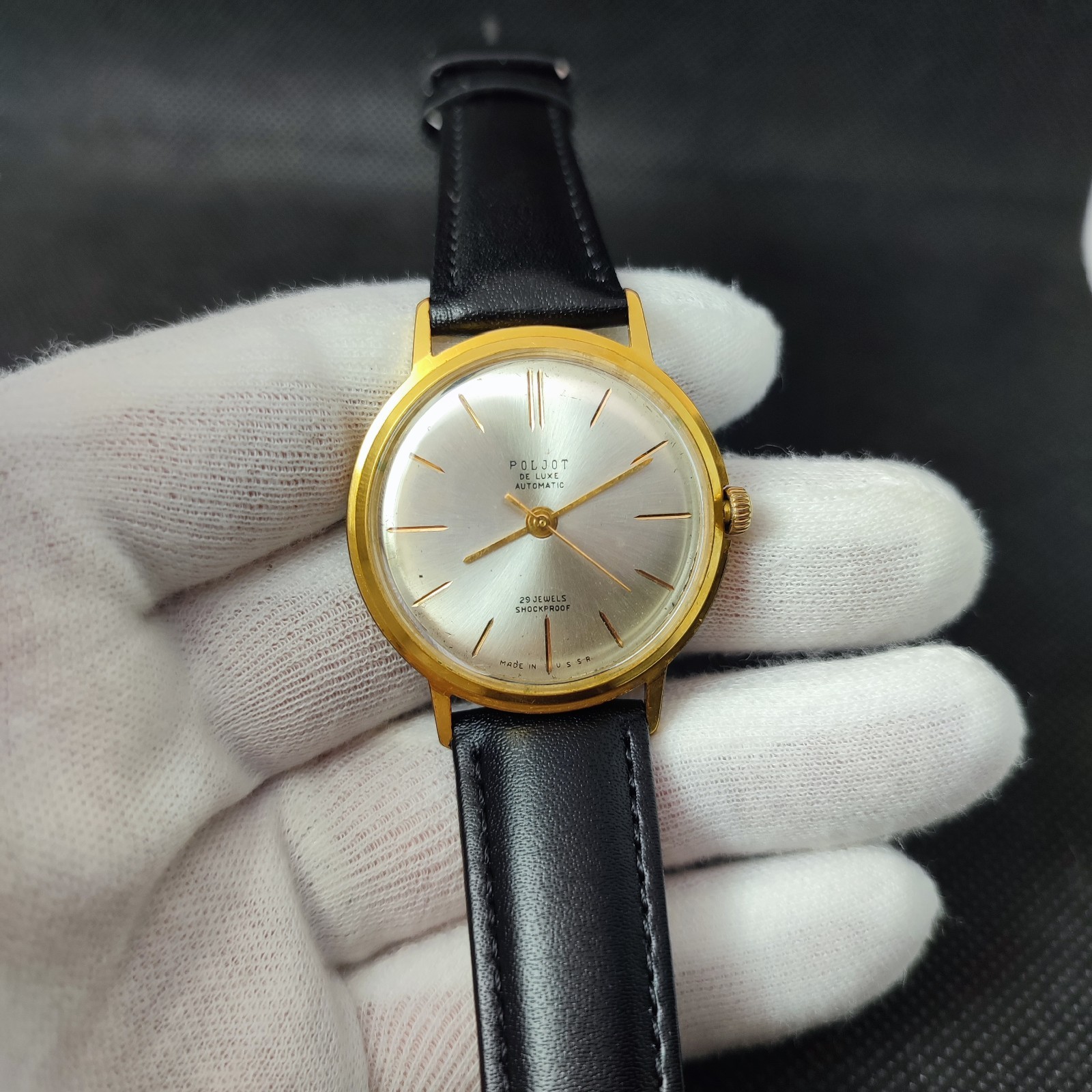 ⭐Vintage Soviet watch Poljot De luxe automatic shockproof 29 jewels Made in USSR