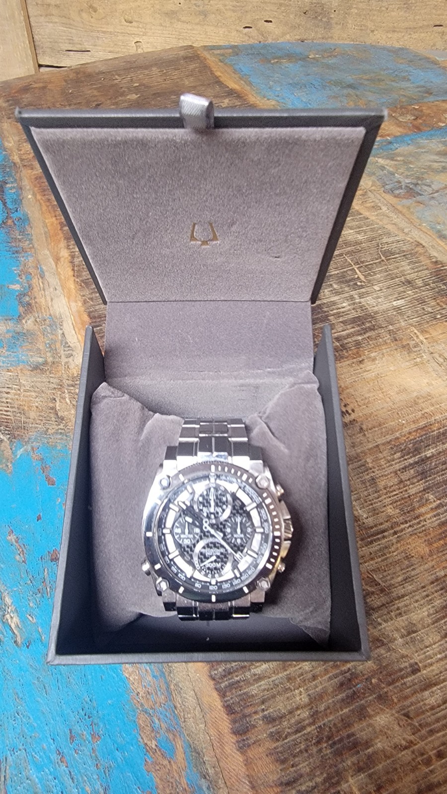 Bulova Precisionist 46mm Black Dial Silver Stainless Steel Strap Watch for…
