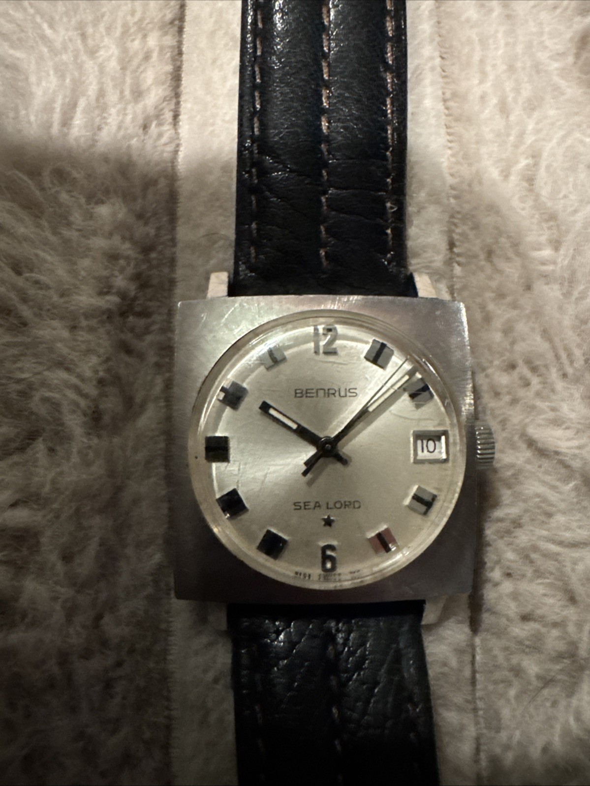 Vintage Benrus Sea Lord 30mm Tank Manual Wind Men’s Watch Running Well!