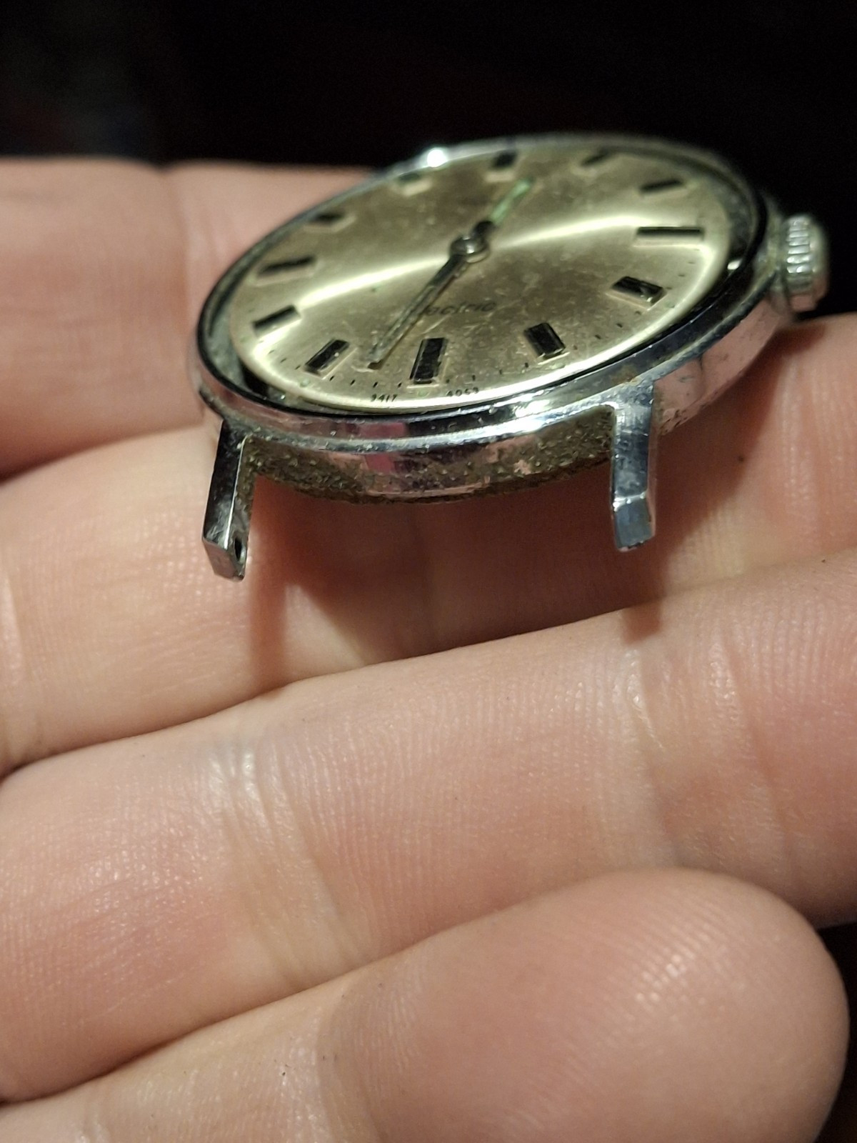 Timex Electric 1969 Silver Tone Mens Vintage 1960s Retro Watch