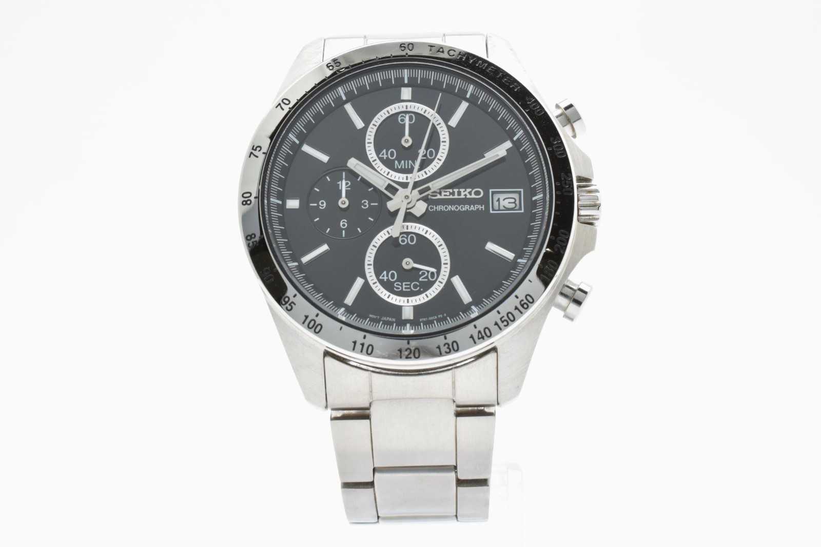 [N Mint] Seiko Chronograph 8T67-00C0 Black Dial Quartz 43mm Men’s Watch Japan
