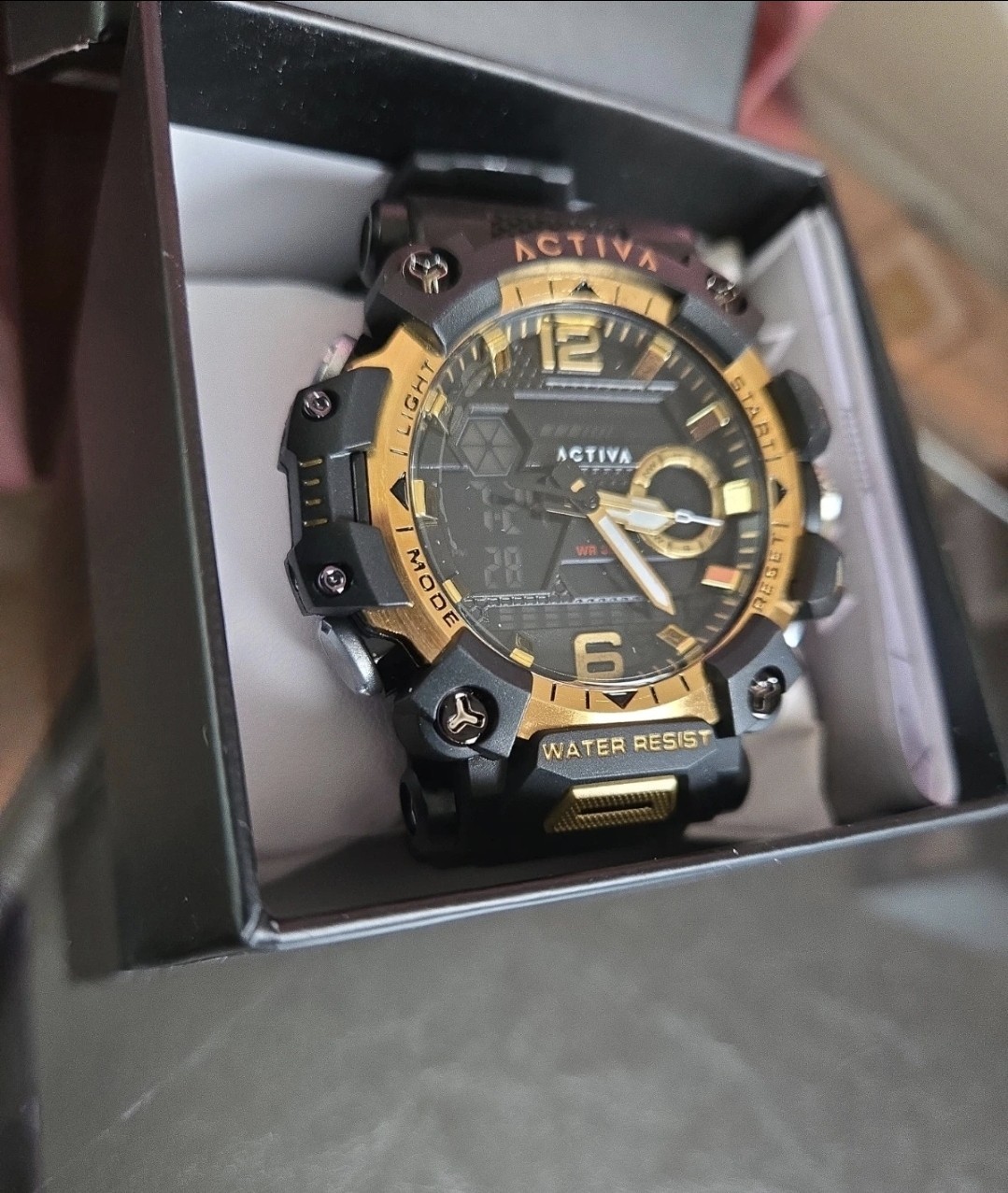 ACW8072-002 Activa By Invicta Digital Men’s Watch Gold And Black 49mm