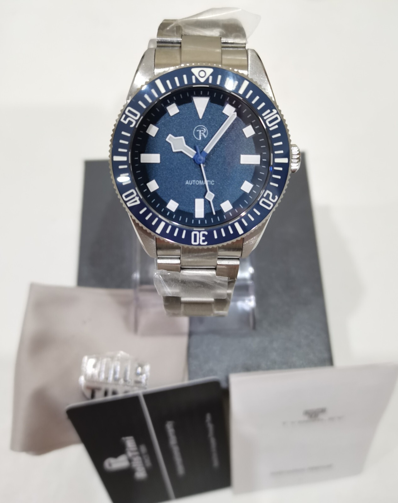 NEW ROLLS TIMI RT7910 ALL STEEL DIVE WATCH SEIKO NH35 SAPPHIRE CERAMIC 100m BGW9