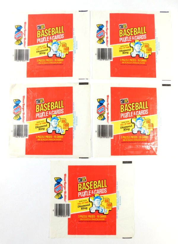 Lot of (5) 1982 Donruss Baseball Wax Wrappers