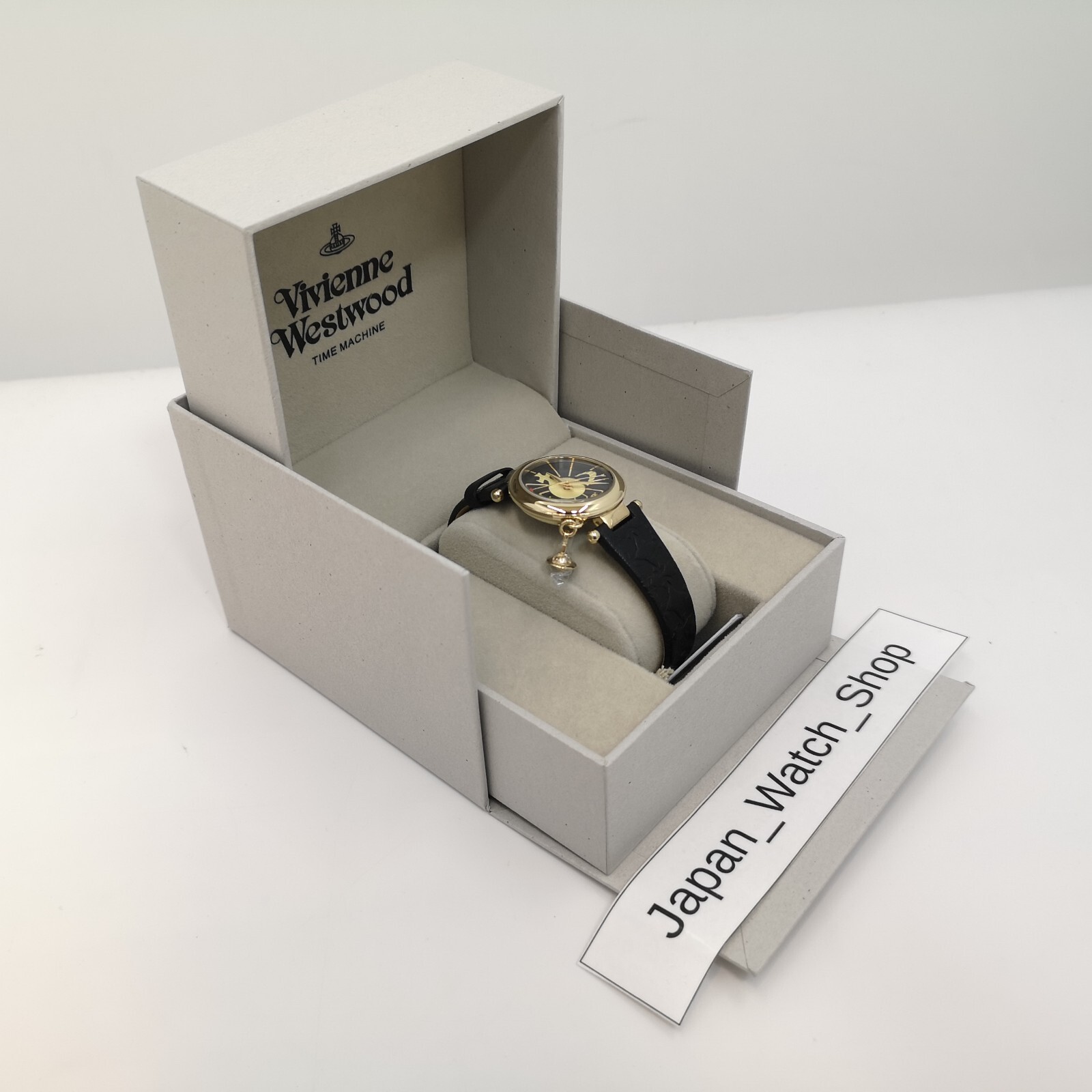 Vivienne Westwood VV006BKGD Black Leather Quartz Women’s Watch New in Box