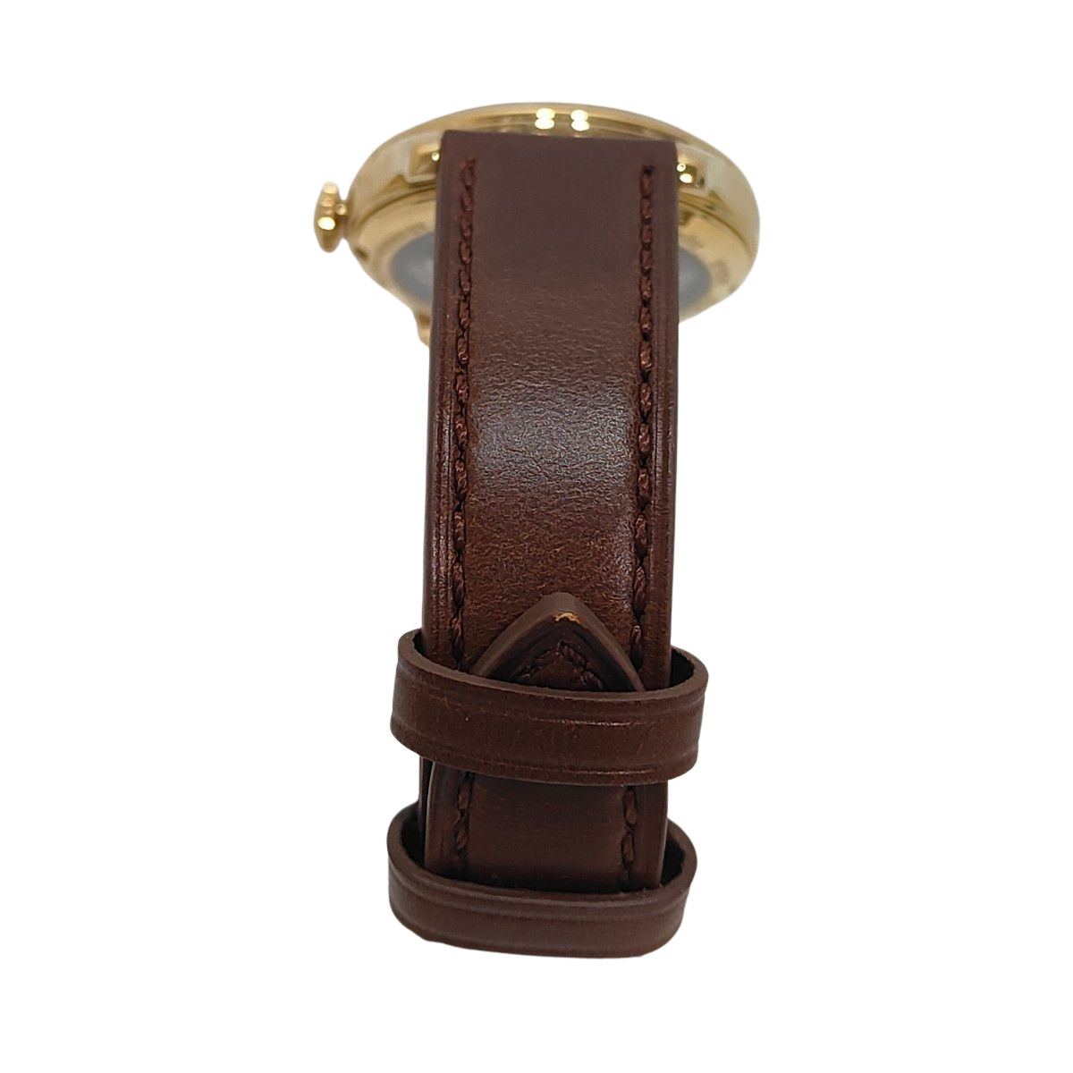 KUOE Kyoto Royal Smith 90-006 Ivory Waffle Dial Watch New Brown Leather Band JP
