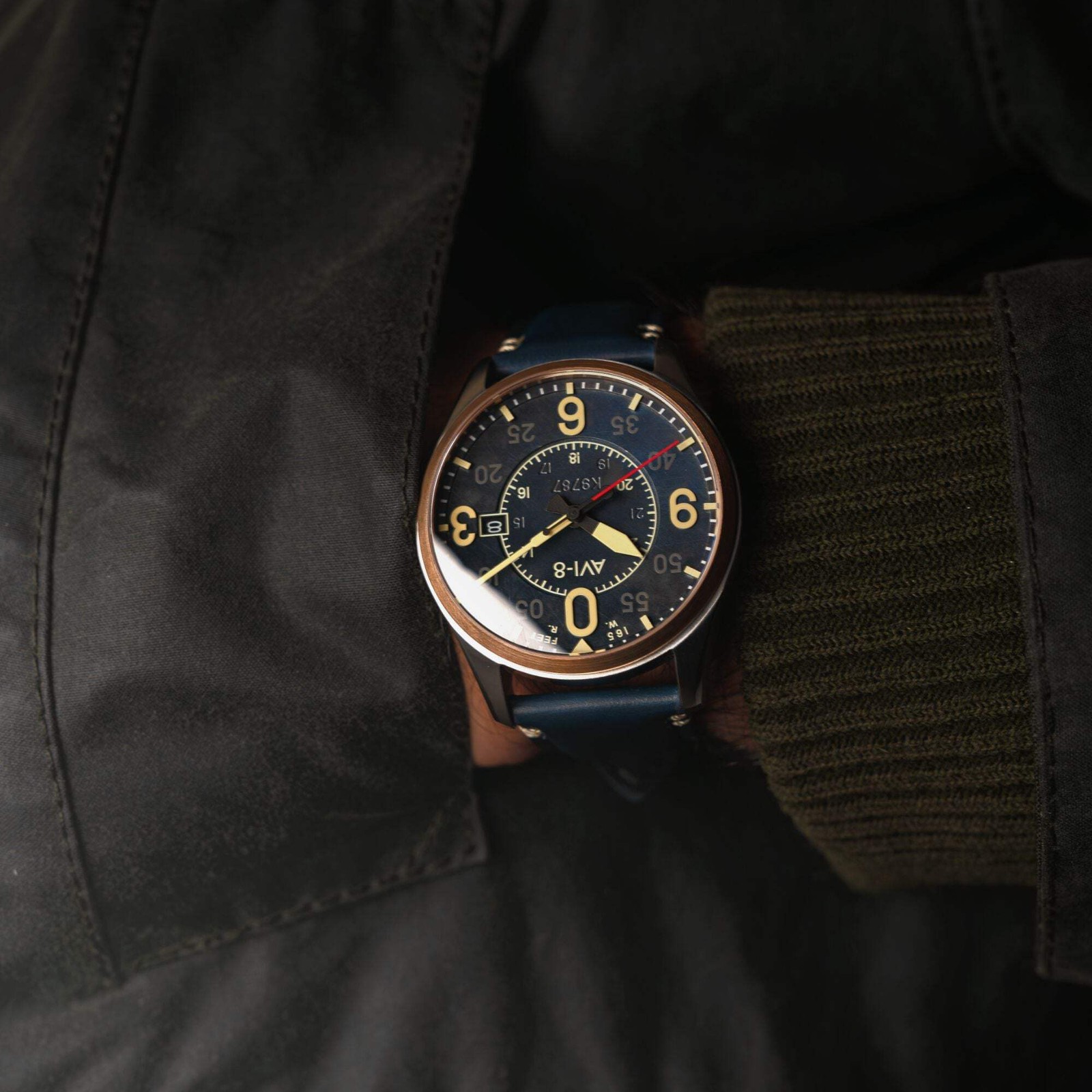 Smith Automatic Blue / Blue Leather | Blue Dial Wristwatch AV-4090-05