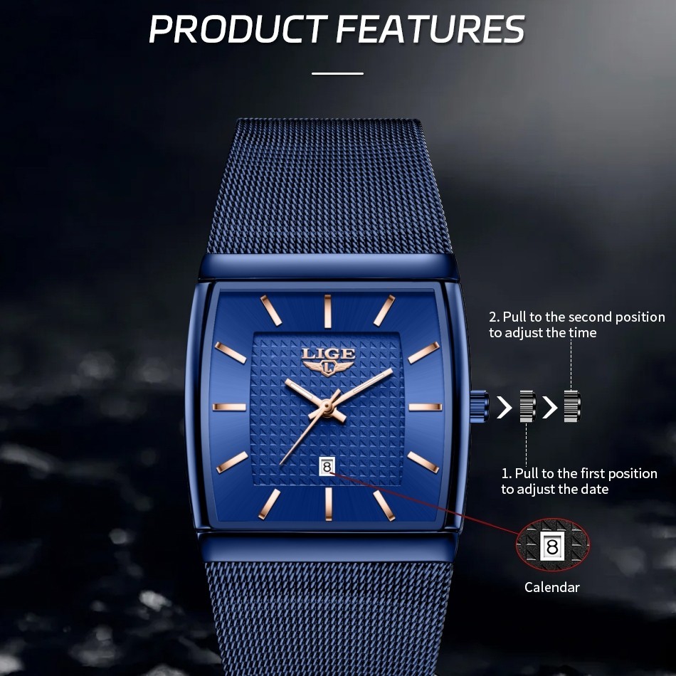 2026 Ultra-thin Men Watch Quartz Date Luminous Waterproof Business Wristwatch