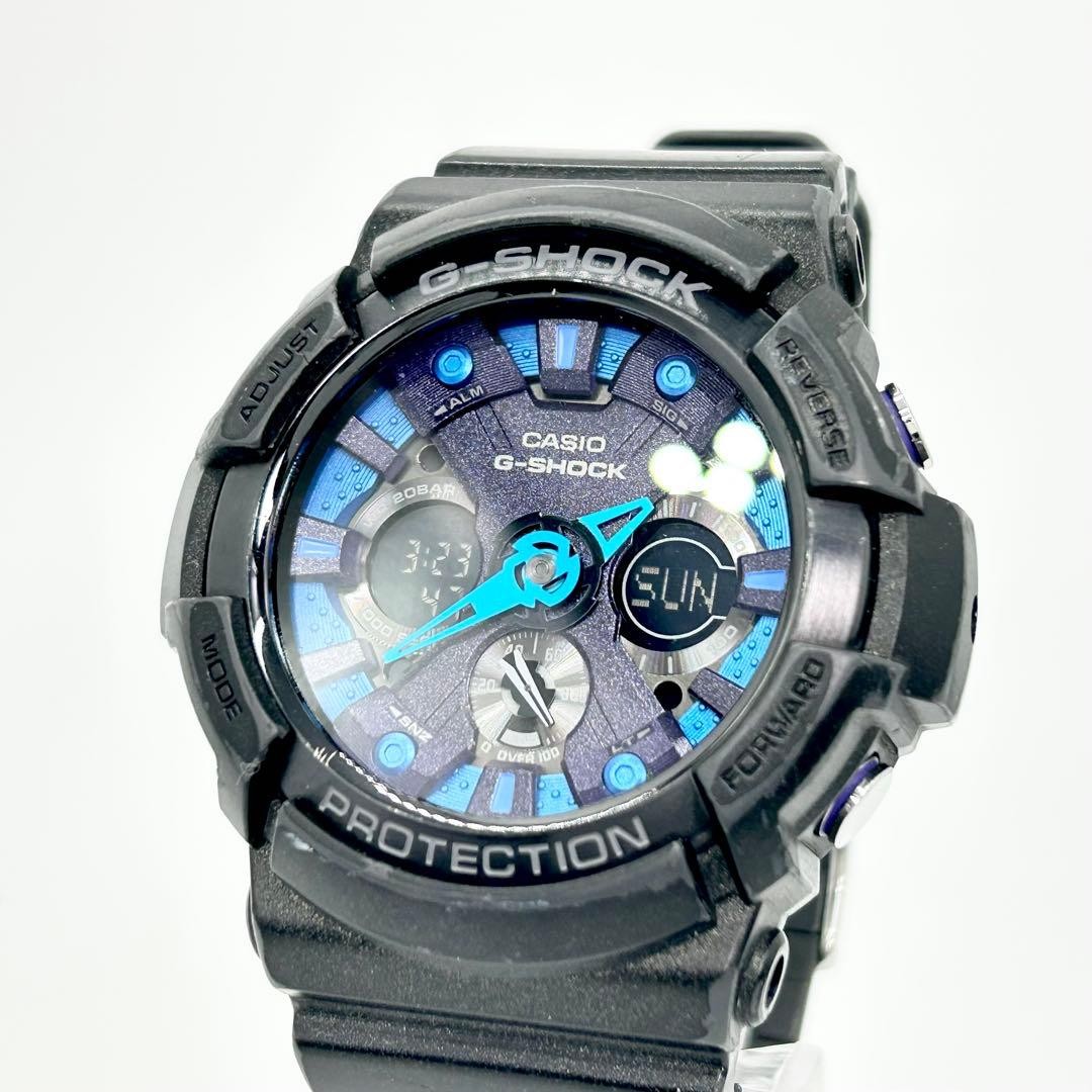 Casio G-Shock GA-200SH Digital Watch Black/Blue, Case 2.2 in, Wrist 8.5 in