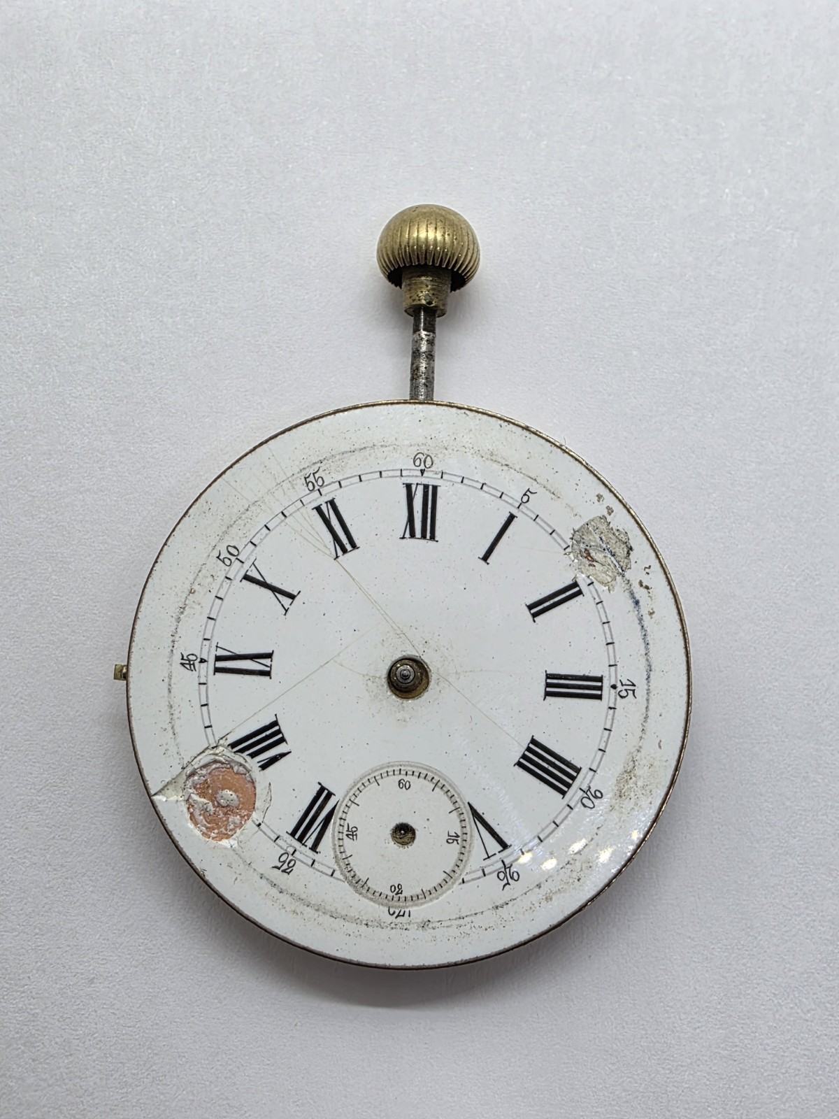 Vintage Cylinder Pocket Watch Movement WORKING Condition Stem Crown