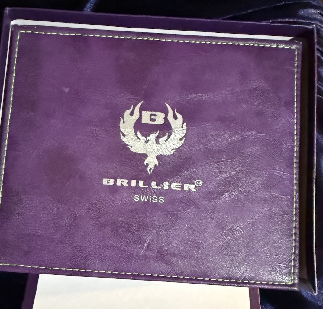 Brillier Royal Plume Stainless Steel Ladies Watch. RARE GEM STONES
