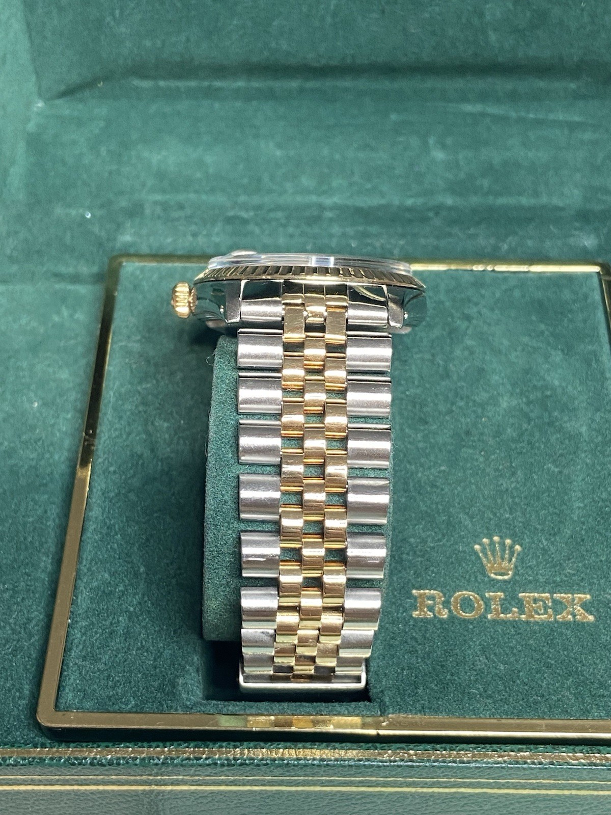 ROLEX ♛ Oyster Perpetual Date 15053* SS & 18K B & P’s With Extra Dial ~Preloved