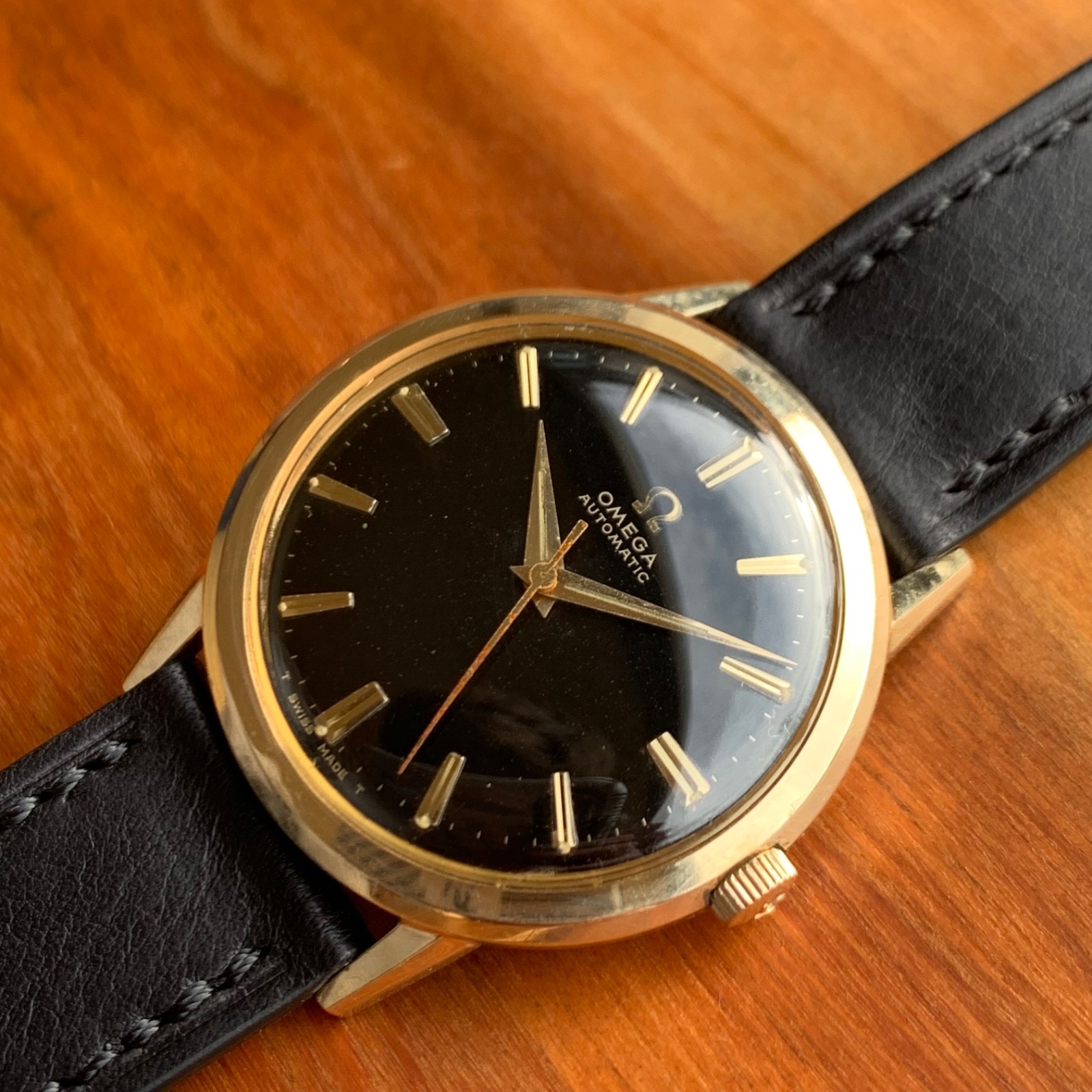 1966 Omega Original Black Dial Ref. LU6304 Automatic Cal. 550 Gold Filled Watch
