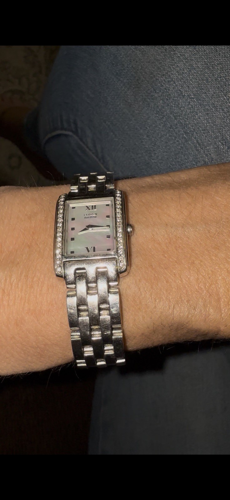 Citizen Eco-Drive EG3050-56D 38 Diamonds Silver Tone White MOP Dial Womens Watch