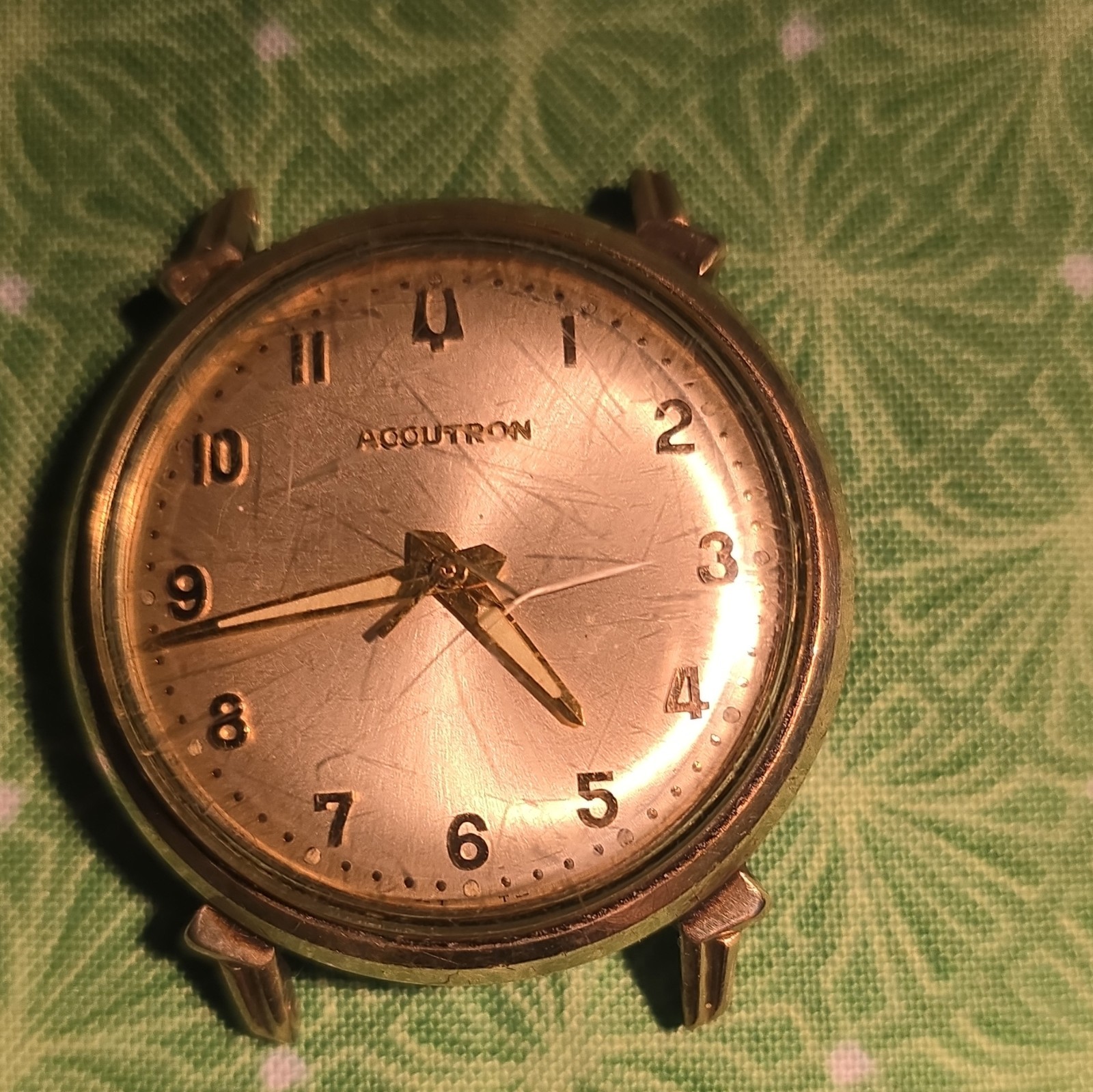 Bulova Accutron Vintage Automatic 17J Champagne Arabic 10k Gold Filled 34mm