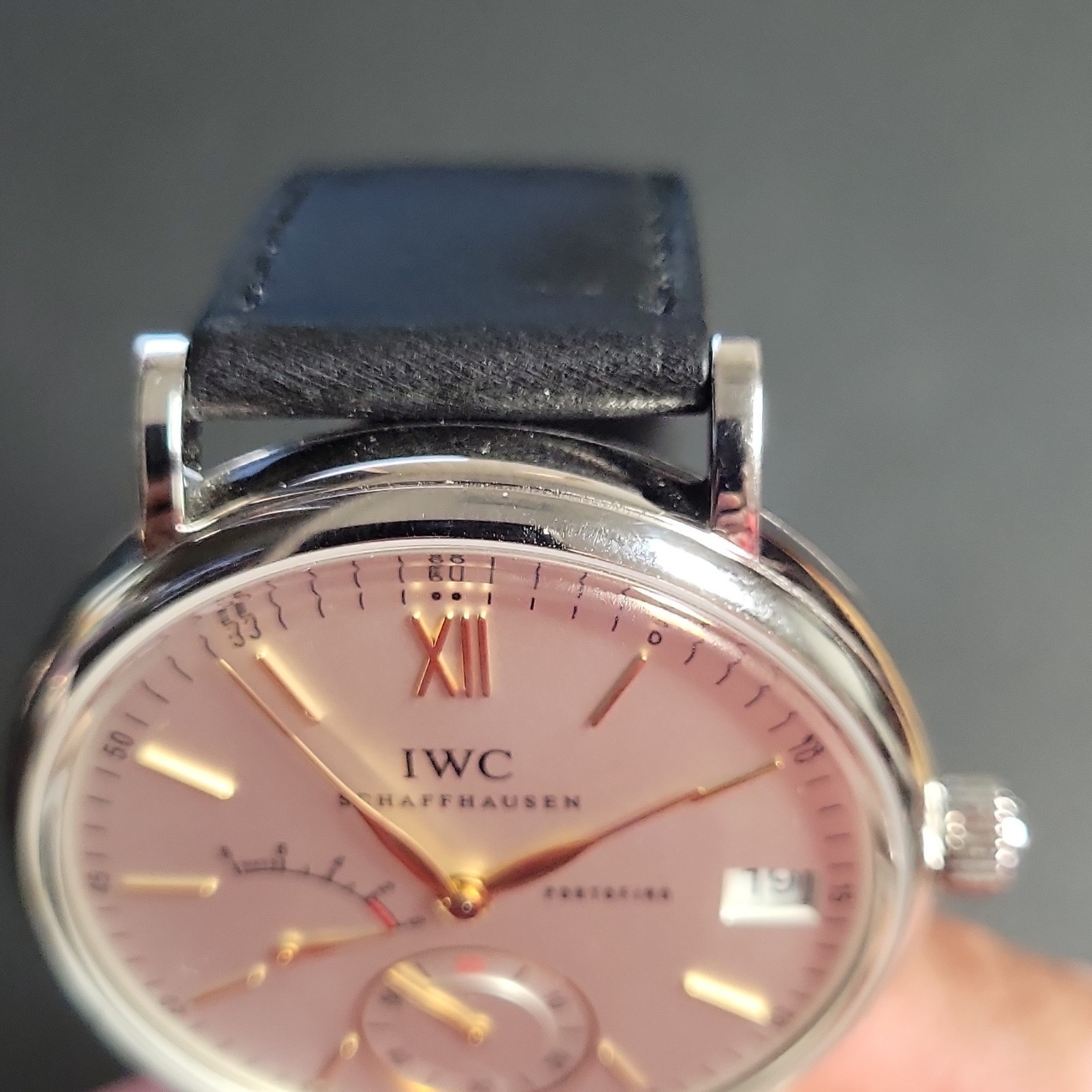 IWC Portofino Hand-Wound White Dial Date Small Sec Power Reserve Box Papers