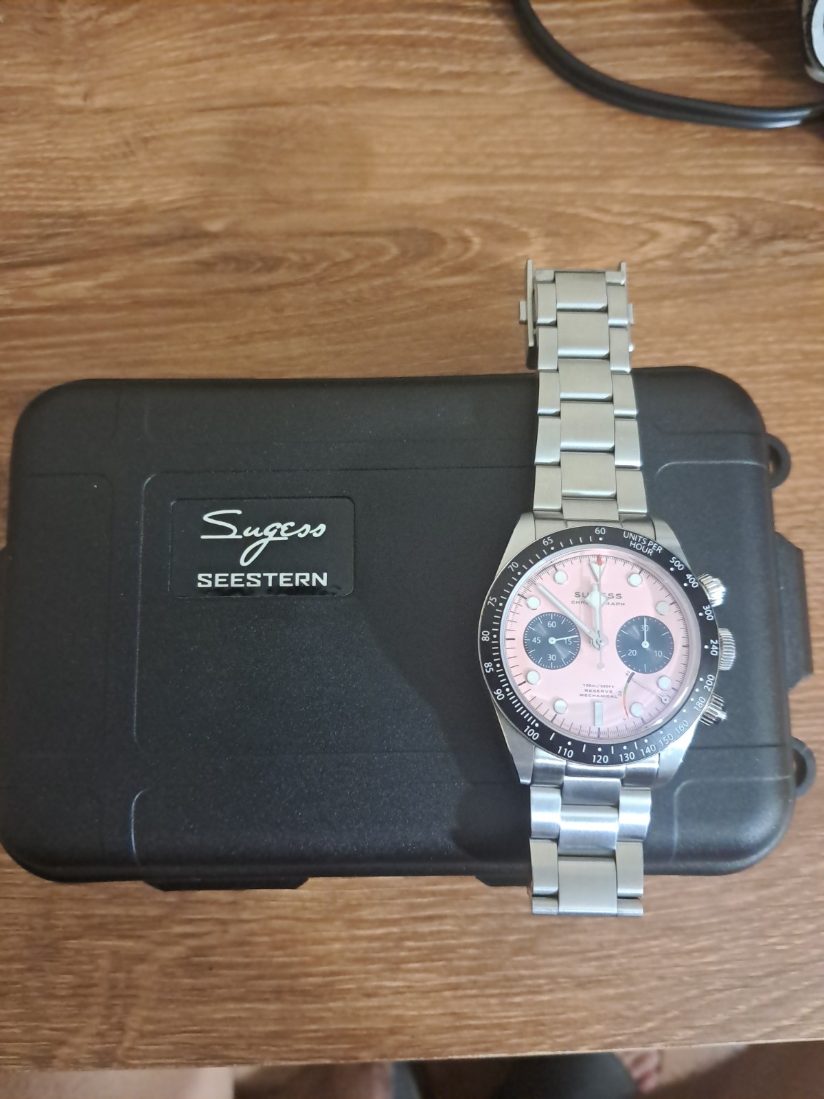 Seagull Sugess ST1907 Panda 41mm Pink Chronograph 1963 In Great Condition!