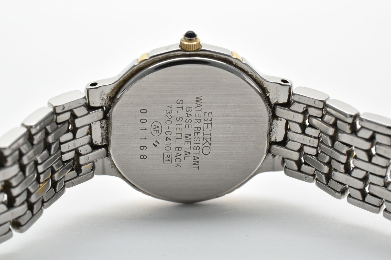 Vintege 1990 SEIKO 7320-0410 Exceline Gold Roman Quartz Ivory Dial Ladies Watch