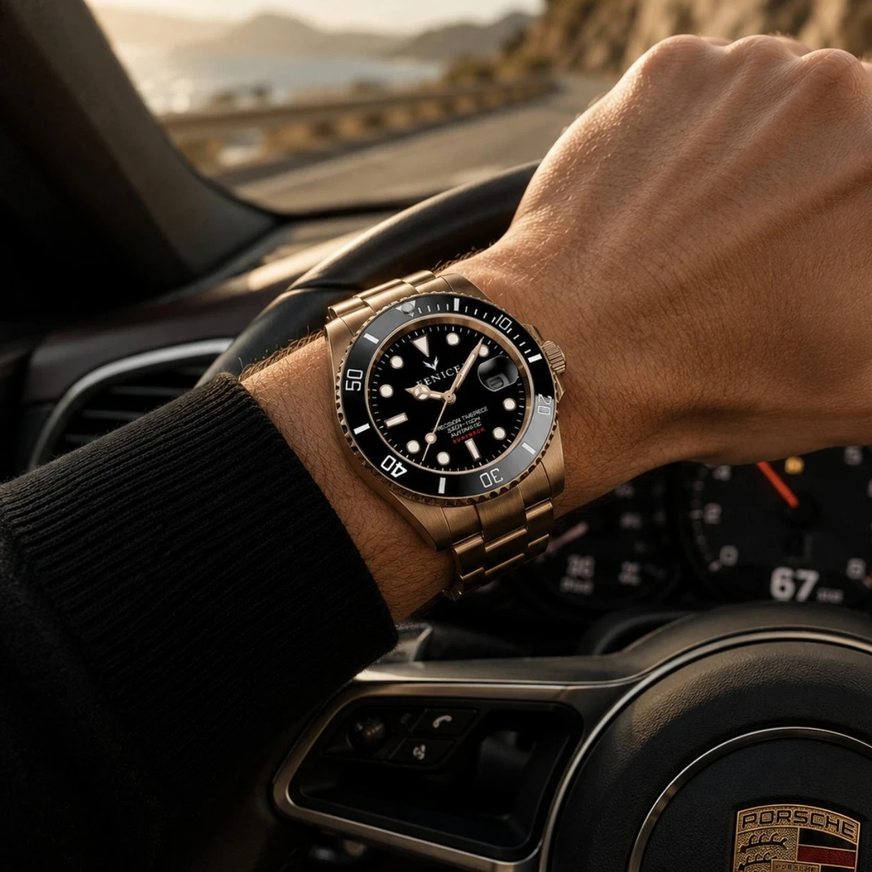 Fenice Subtrack Vespro Automatic Watch 10ATM Miyota Movement Rose Gold