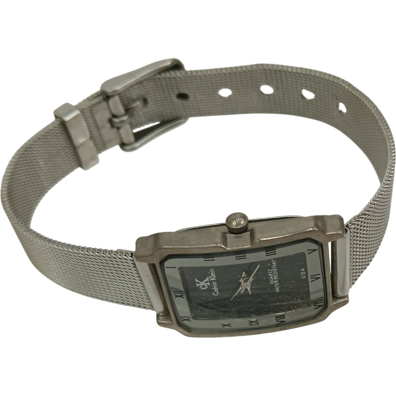Calvin Klein Quartz Wristwatch Silver Mesh Water Resistant Spares Repairs Prelov