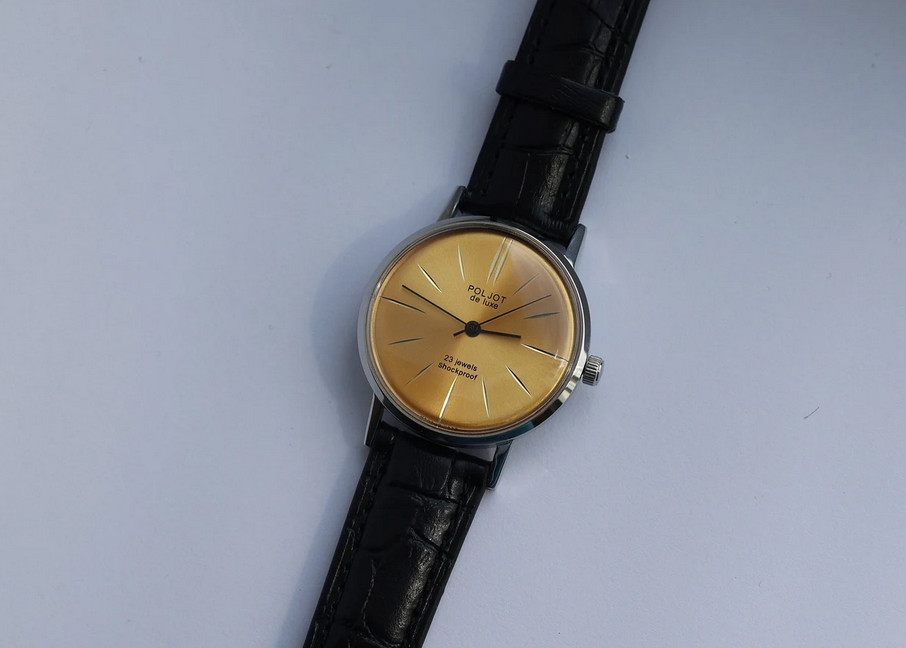 Poljot de Luxe Ultra Slim Wrist Watch Soviet Men’s Vintage Mechanical Watch USSR