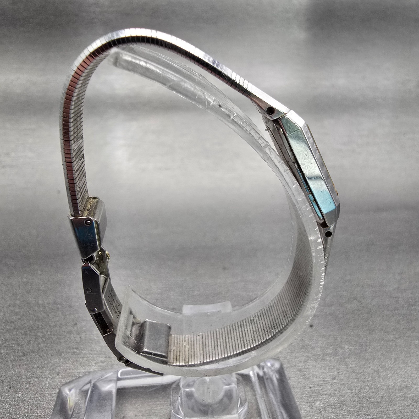 Seiko Watch Women 12mm Silver Dial Silver Tone Rectangle 2E20-5029 New Battery