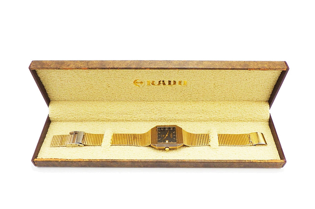 Rado DiaStar 105.9501.3 Quartz Watch GP Gold Tone Japan