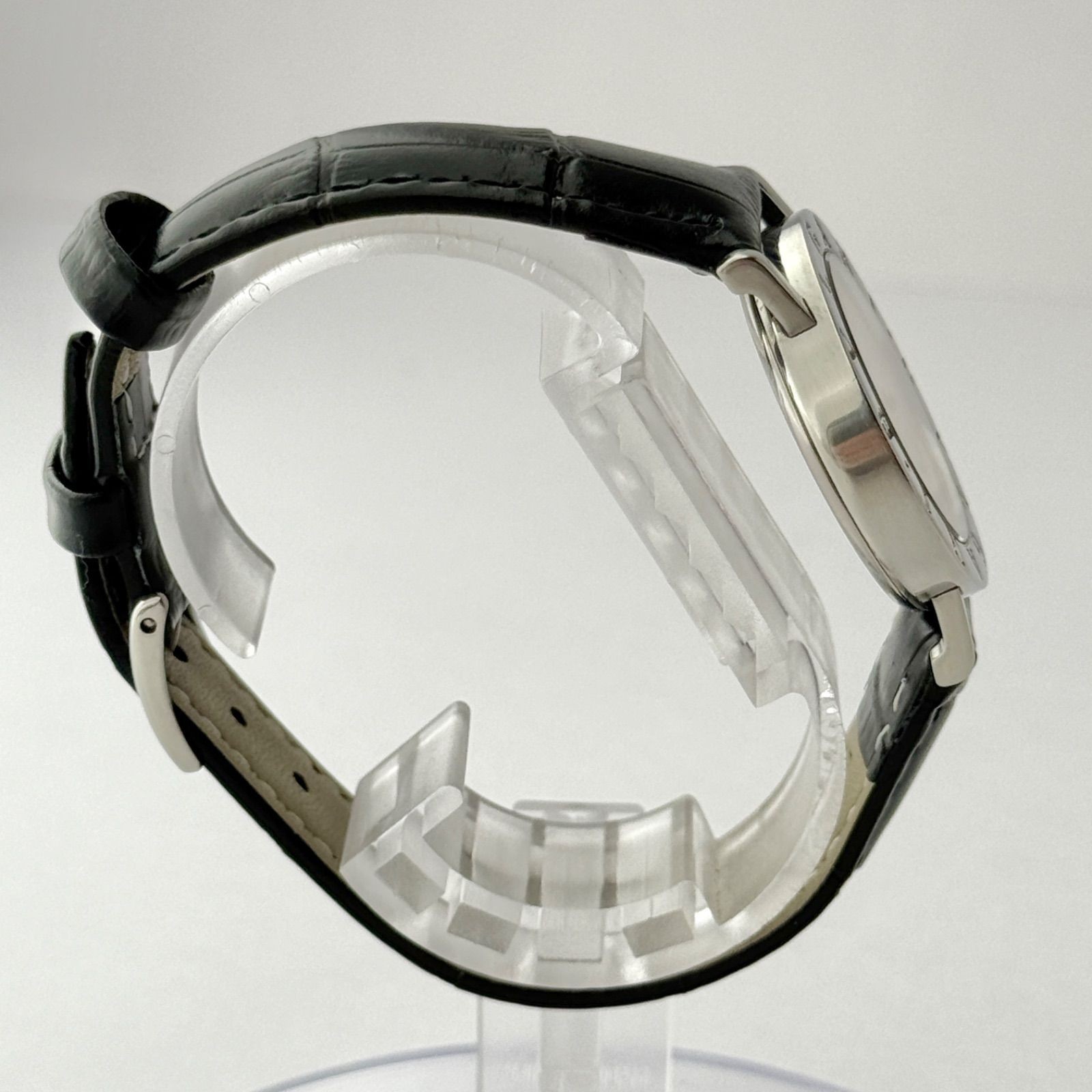 BVLGARI BB30SLD Ladies Watch Ivory Dial New Black Strap Battery Rare 30mm