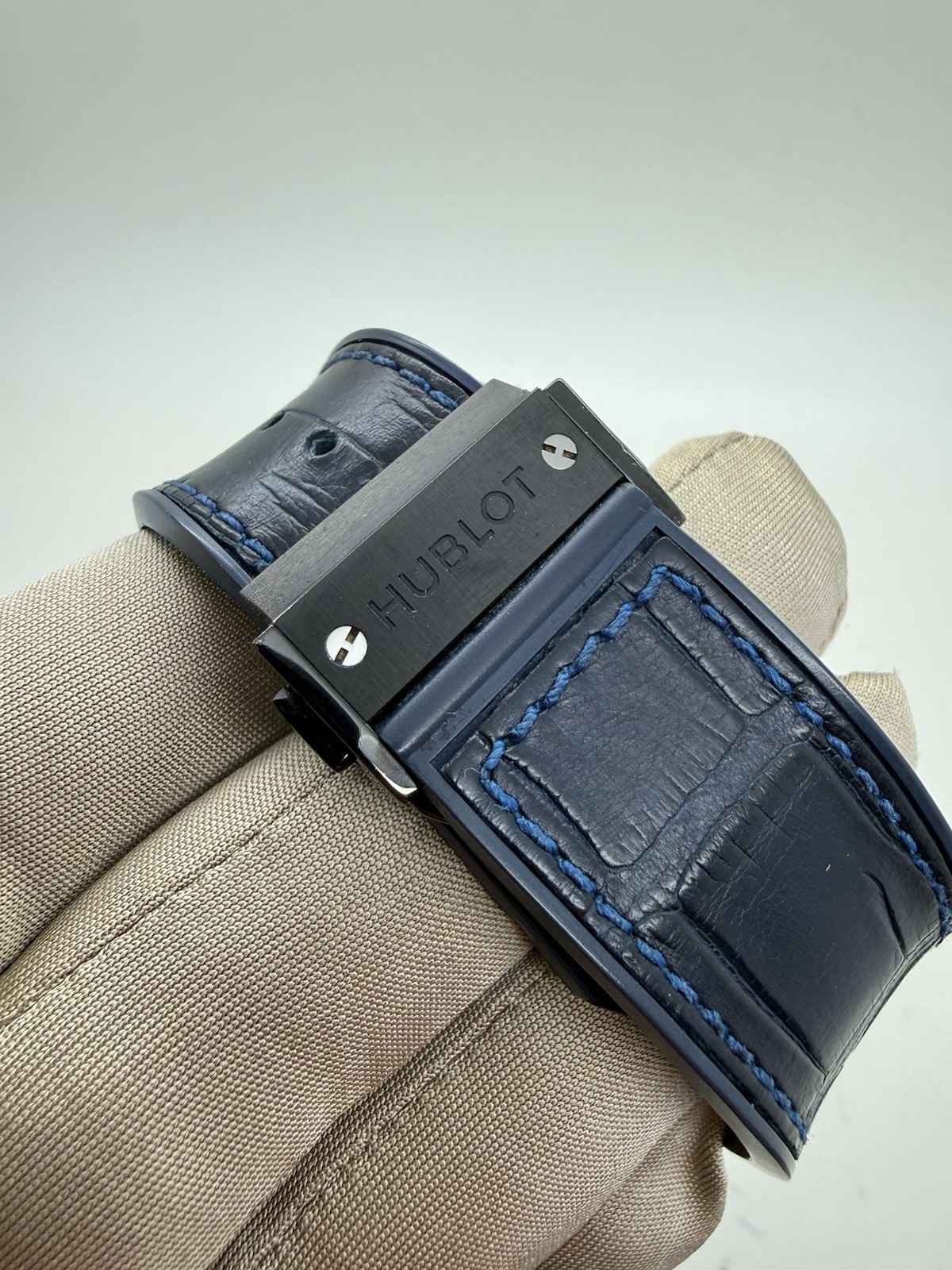Hublot Classic Fusion Ceramic 45 Chronograph Blue Dial Watch 521.CM.7170.LR B+P