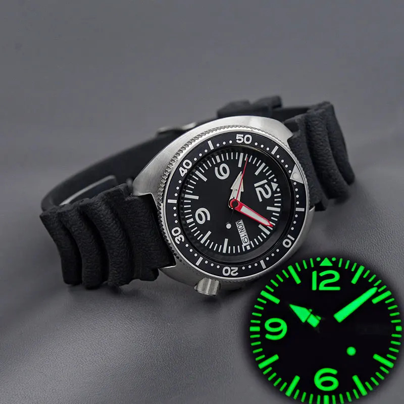 Turtle Abalone Stainless Steel Dive Watch Wth Japan NH35 NH36A Automatic