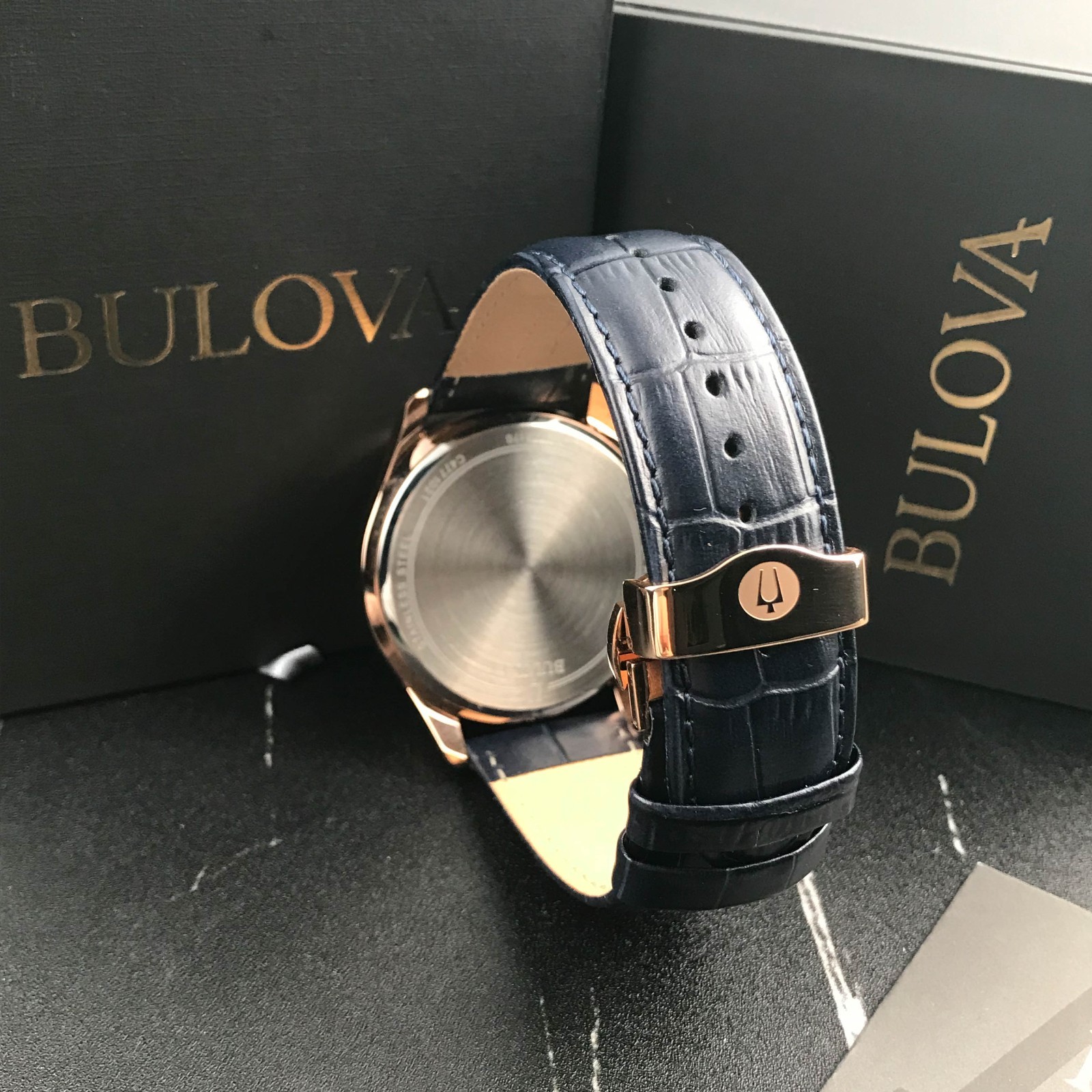 Bulova 97B170 Wilton Classic Chronograph Blue Dial Men’s Steel Quartz Watch 45mm