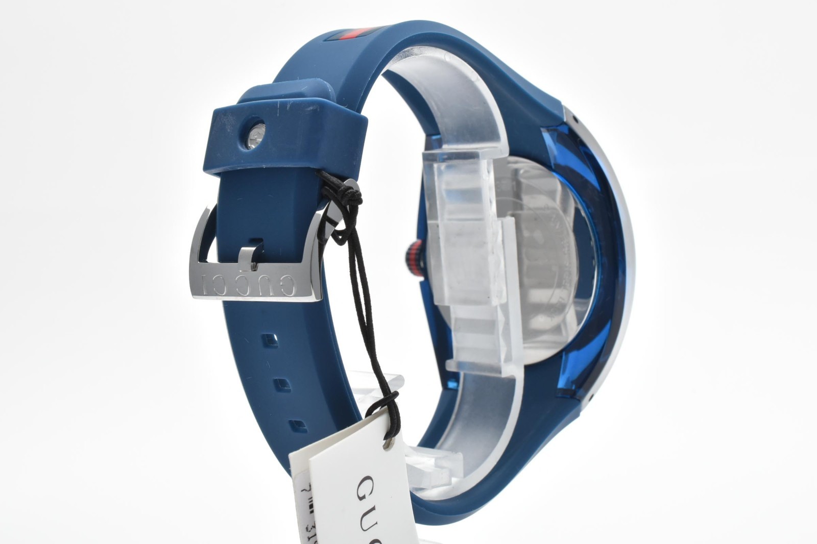 [Near MINT] GUCCI Sync YA137104A/137.1 Blue Silicon Quartz Mens Watch JAPAN