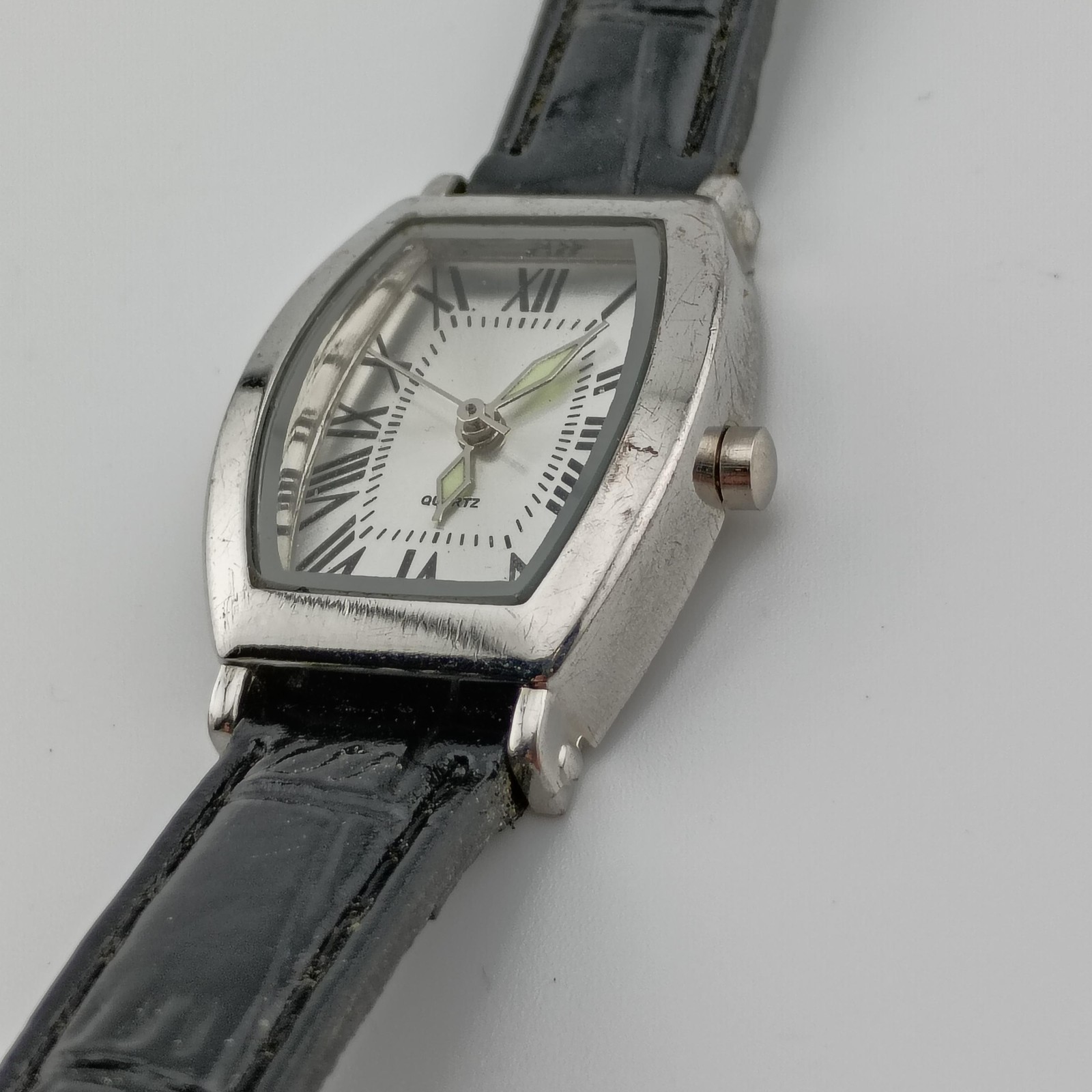 SKC Womens Watch 23mm Silver Dial Silver Case Black Strap, Fresh Battery