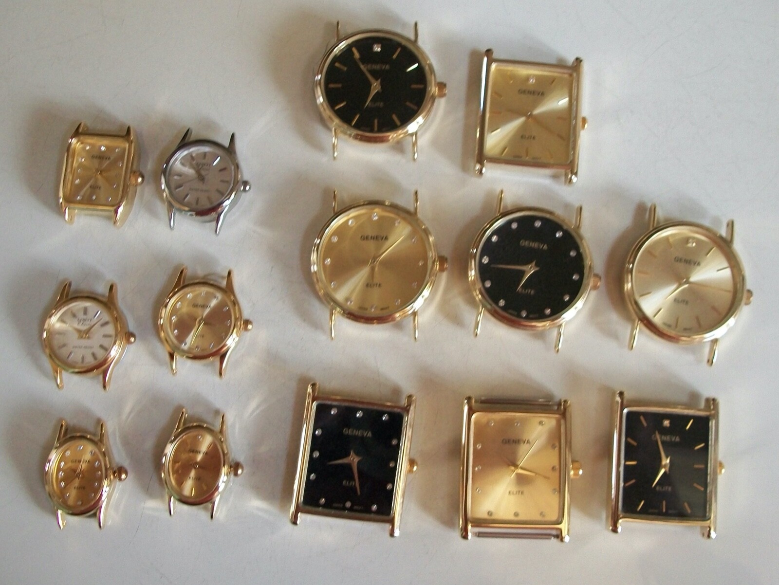 Geneva Men, Women gold finish watch face movement for watches