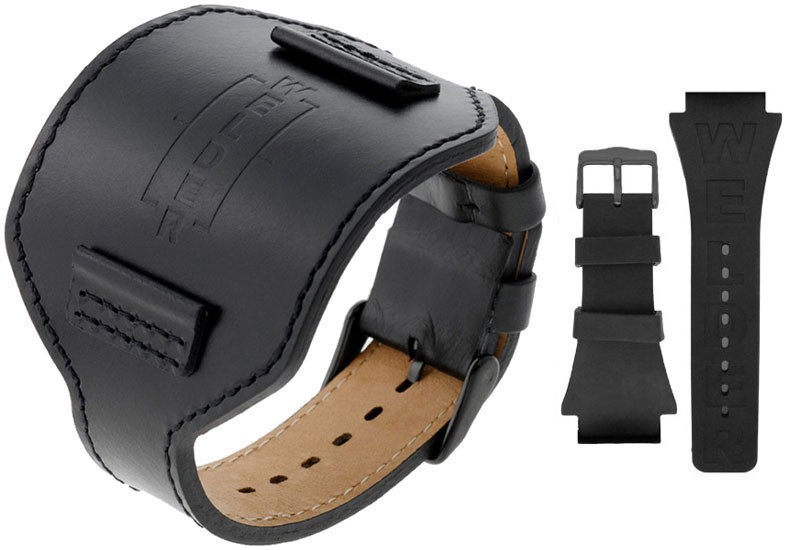 Welder by U-Boat K25 Chronograph Square Black Rubber/Leather Mens Watch K25-4200