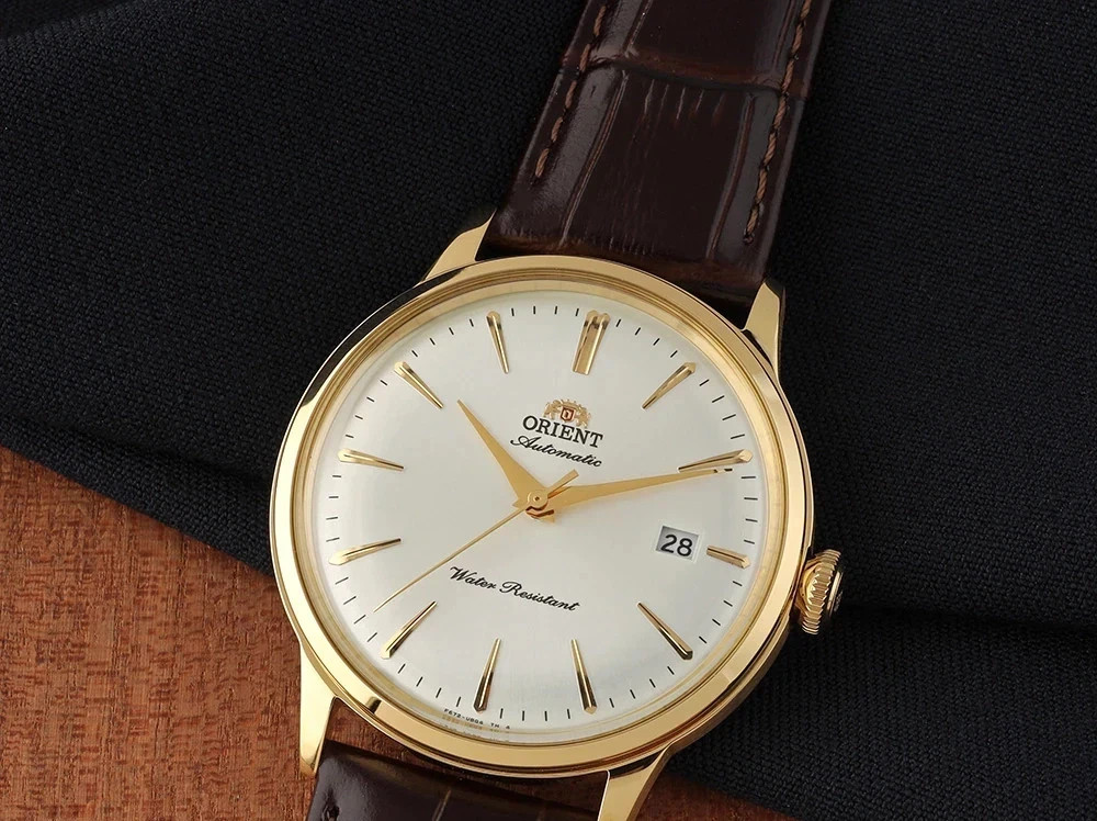 Orient Men’s Automatic Watch RA-AC0028S30B Bambino 40.5mm White Dial Leather 30M