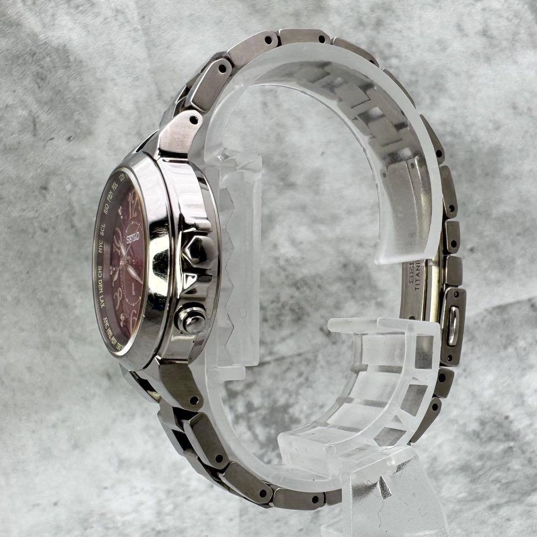 Seiko Lukia 1B25-0AC0 Solar Titanium Burgundy Women’s Watch