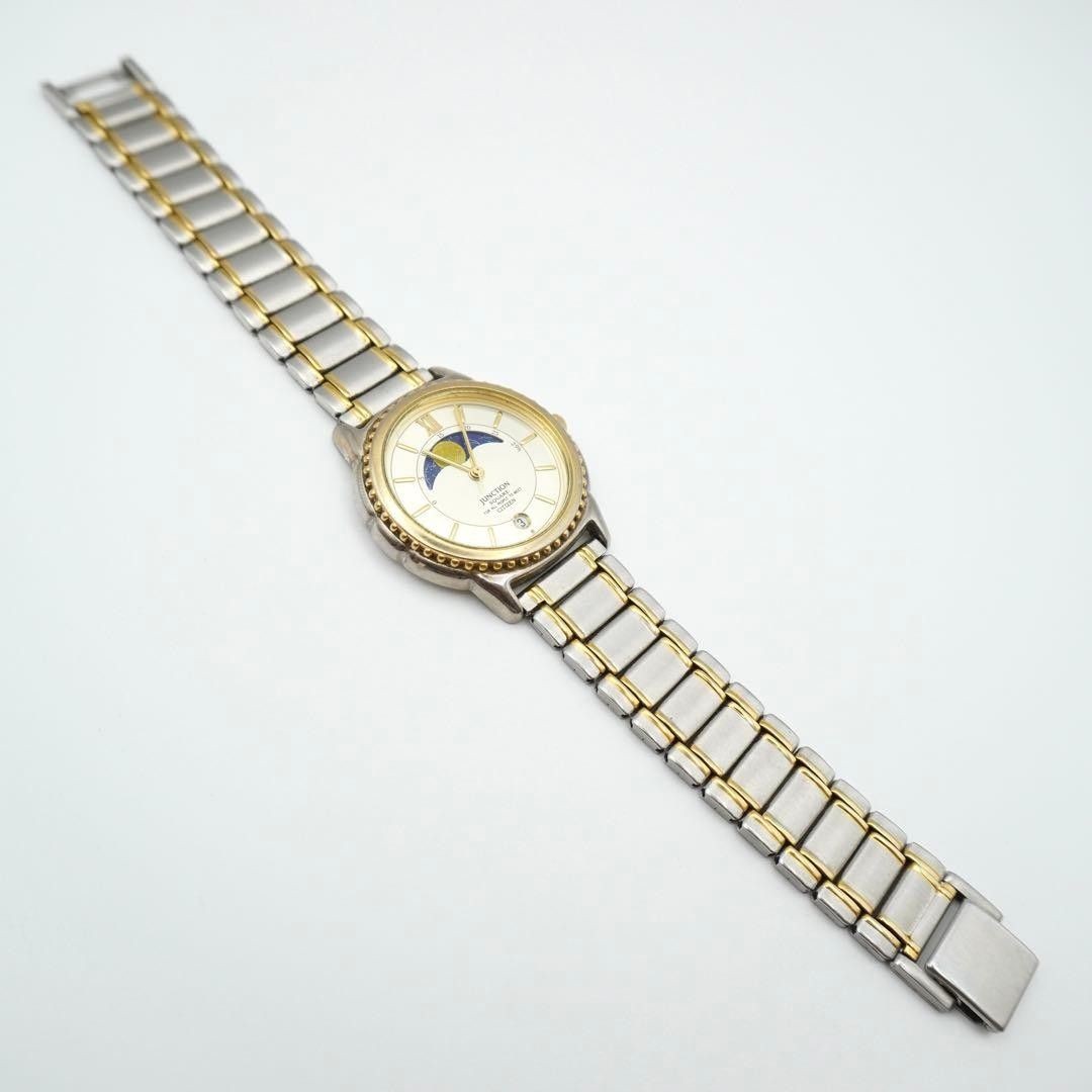 Citizen Junction 6185-K04891 Moon Phase Quartz Mens Square Watch Japan