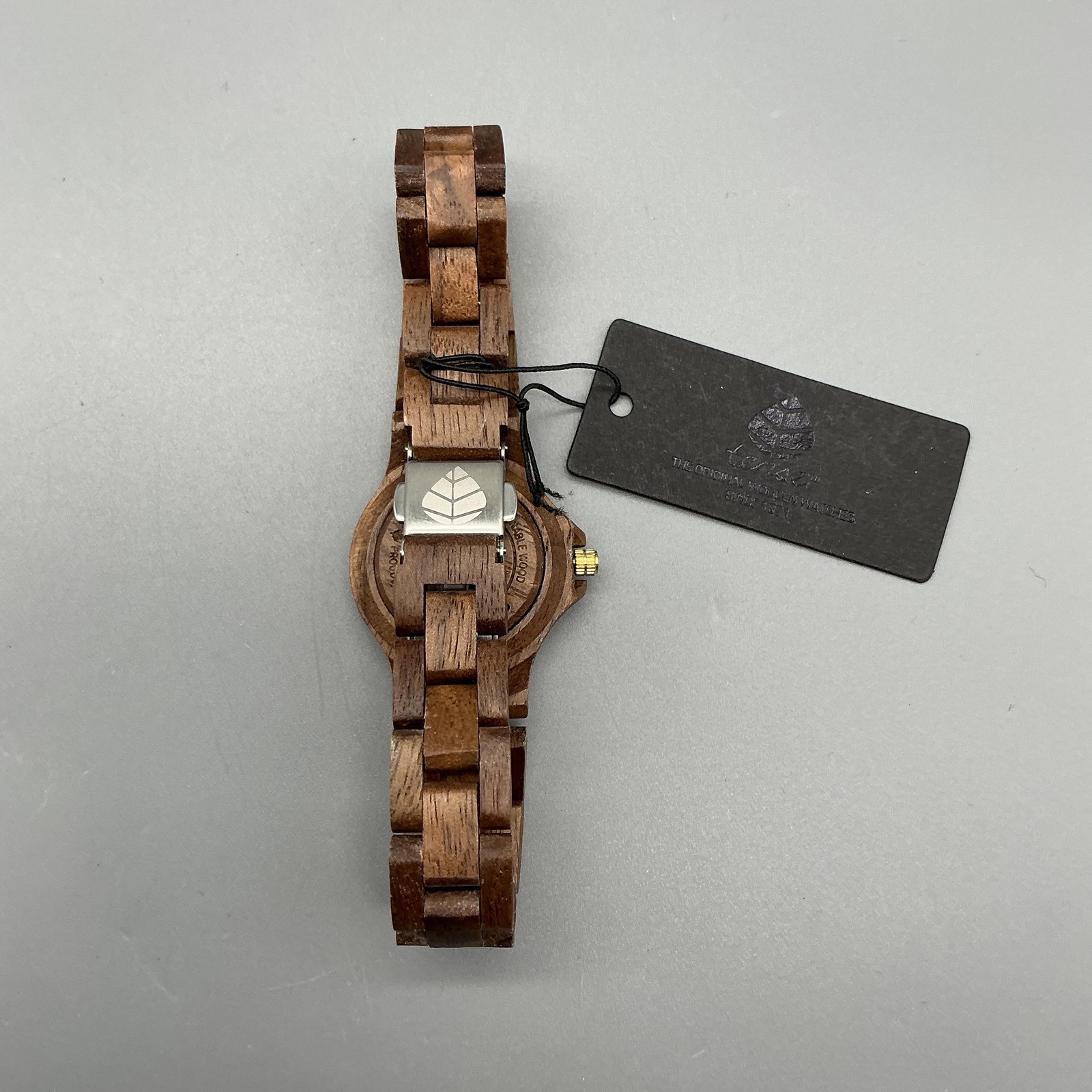 Tense Womens Watch 26mm Black Dial Brown Wood Bracelet Canada New Battery 7.5″