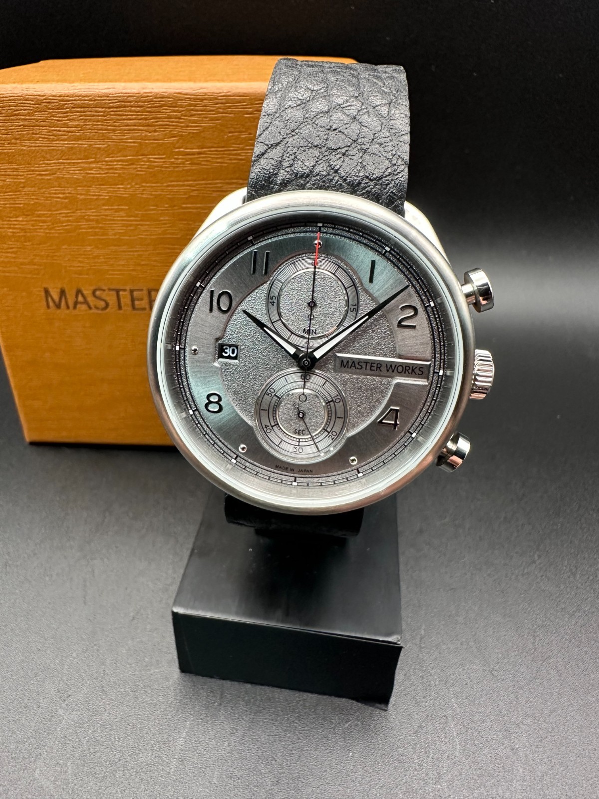 Master Works Chronograph 43mm Japan Made Quartz Men’s Watch MW17SUEDBKG0