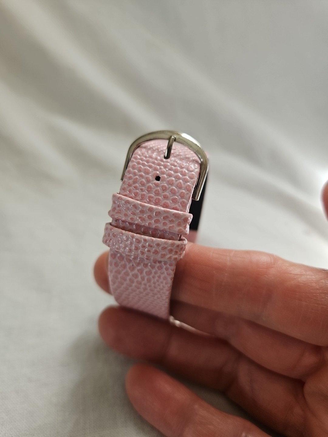 Breast Cancer Awareness Watch Pink Pebble Band Rectangular Face New Battery