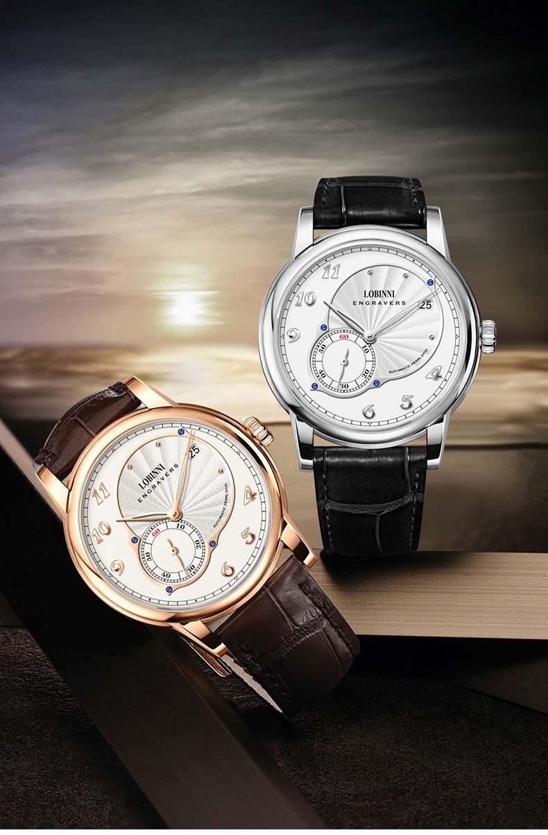 LOBINNI Men Automatic Watch 40mm Mechanical Wristwatch Hangzhou 5000 Micro Rotor