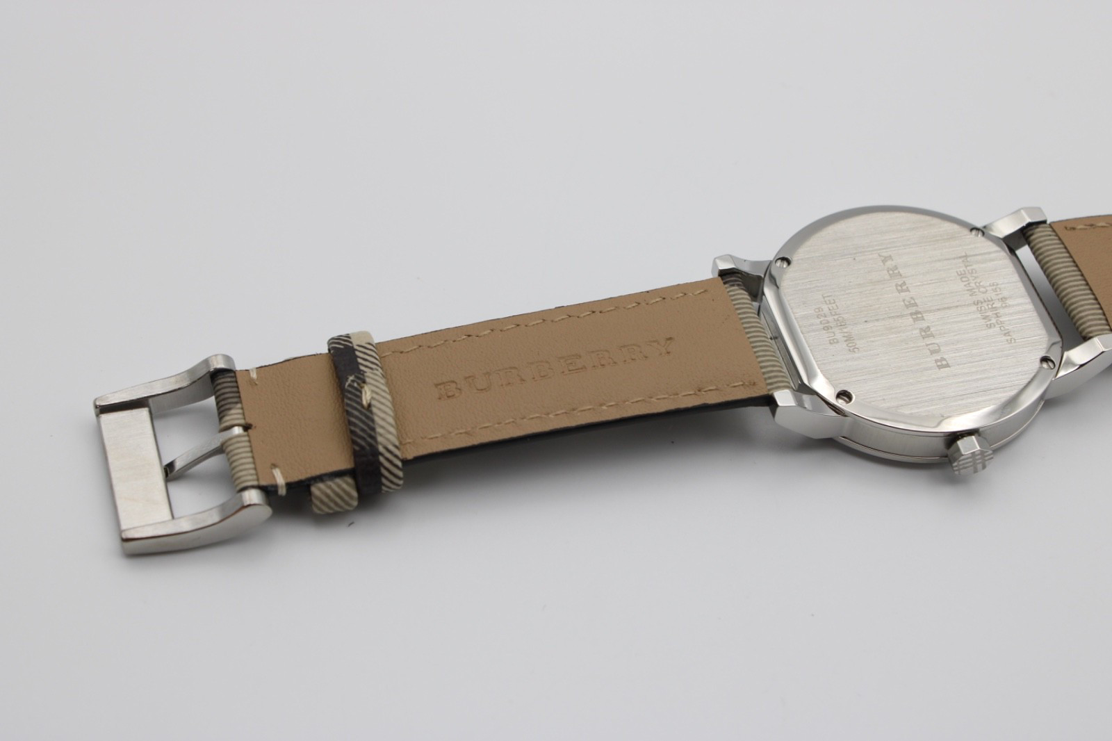 Burberry BU9029 38 MM The City Check Stainless Steel Unisex Swiss Watch