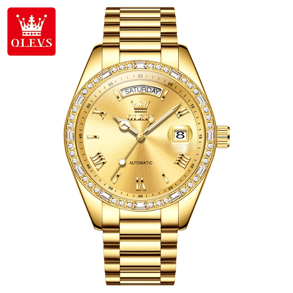 OLEVS Waterproof Classic Automatic Mechanical Luminous Calendar Watch for Men