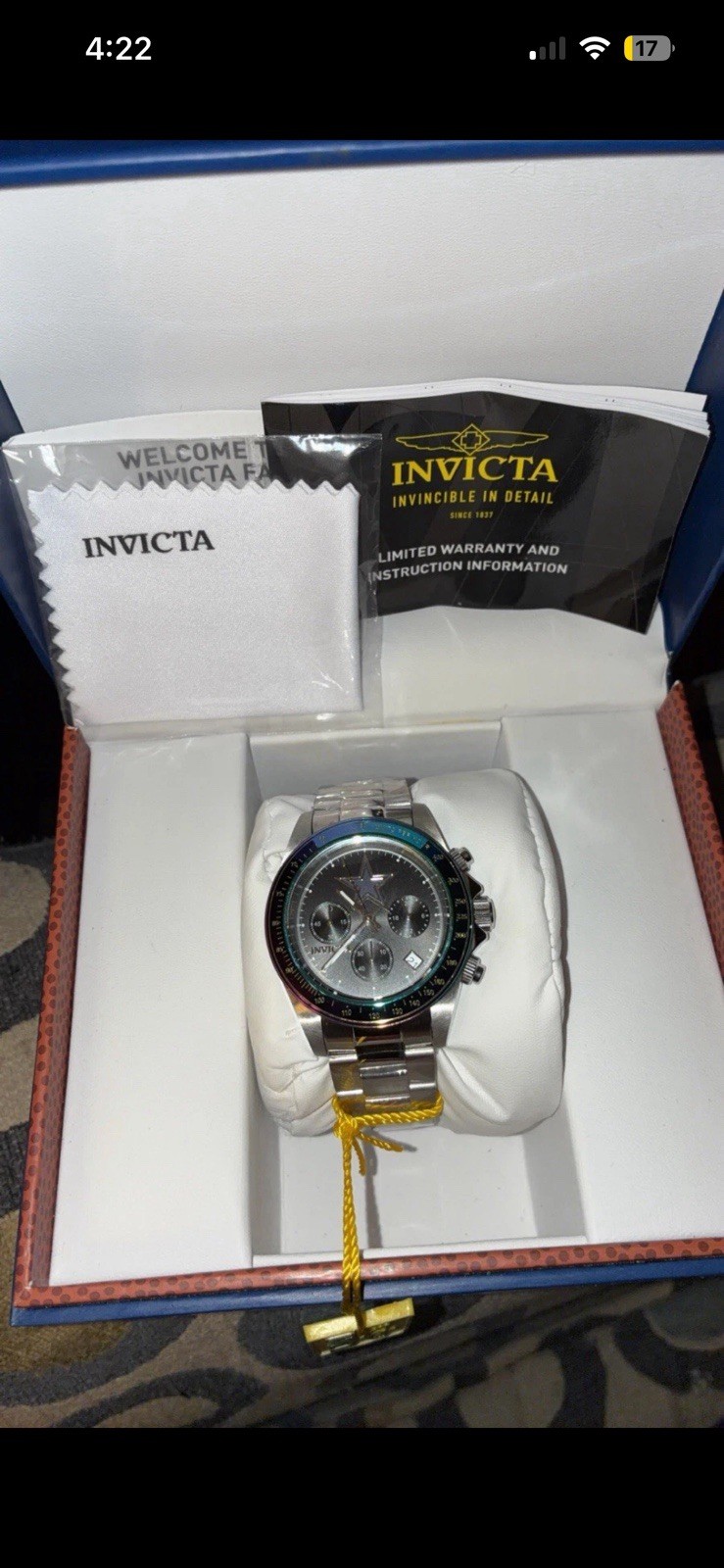 Brand New Invicta Men’s Dallas Cowboys Watch Stainless Steel Blue Accent