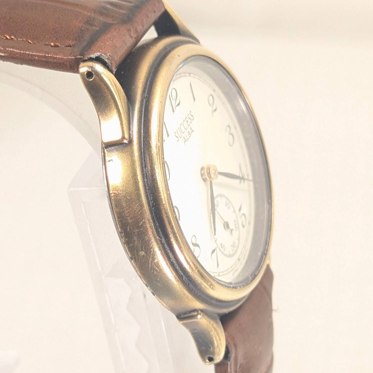 Seiko ALBA SUCCESS Small Second Men s Battery and Belt Replaced Working Model Q