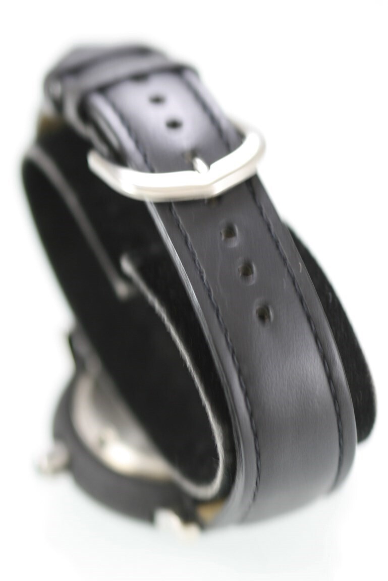 Fossil FSL Watch Men Stainless Rubber Black Leather 100m White Battery Quartz