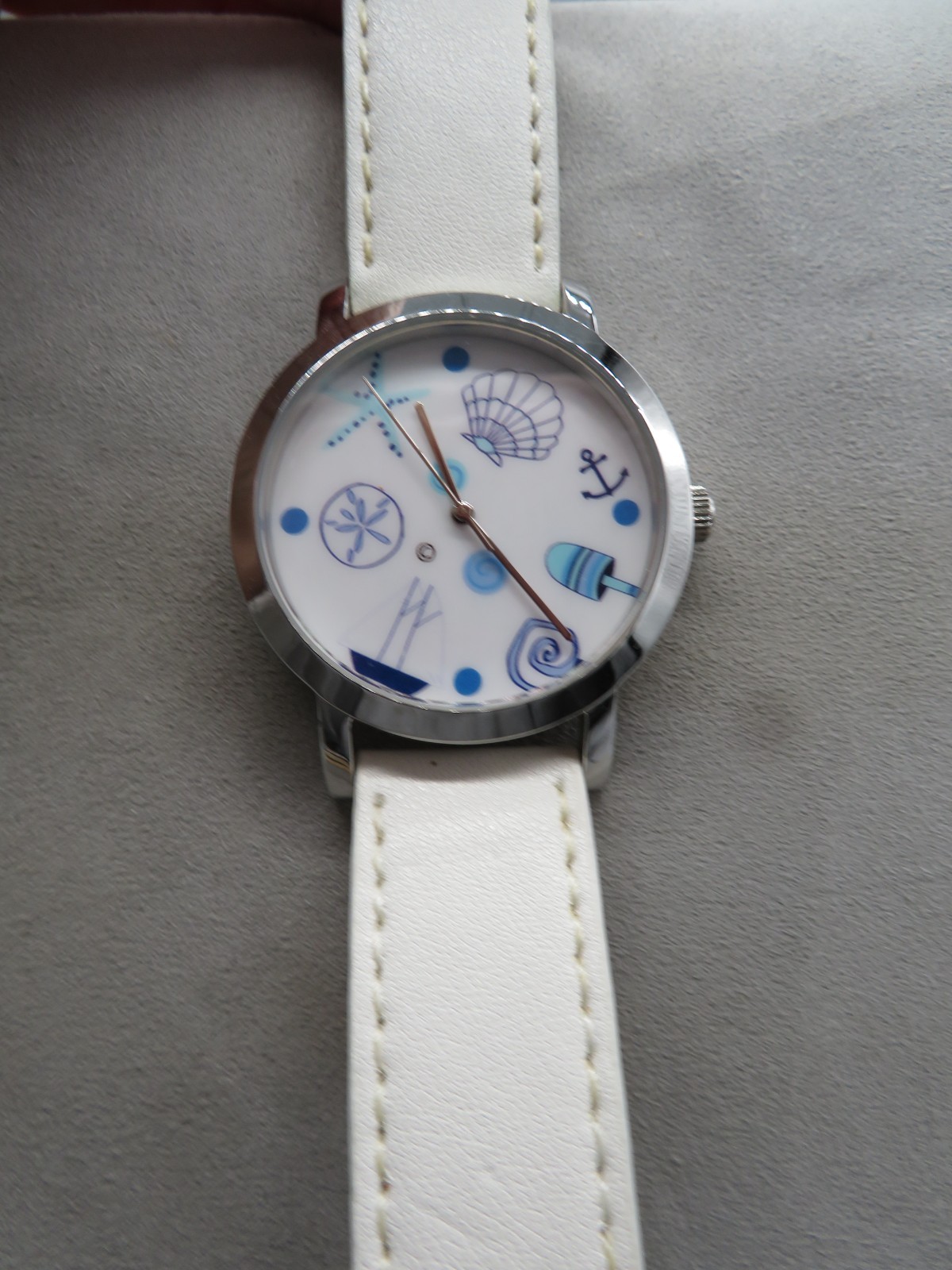Shard Nautical Beach Theme Quartz Watch Shell Anchor Dial New Battery